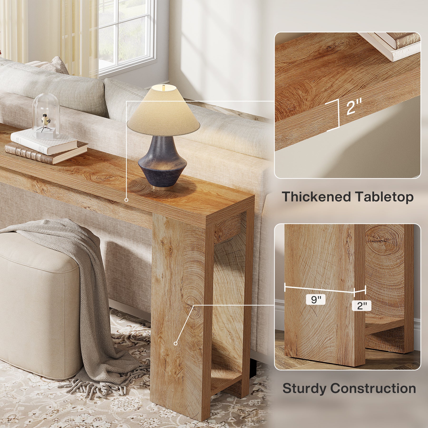 Tribesigns 70.9" Extra Long Console Table, Farmhouse Narrow Sofa Table for Entryway - Image 13