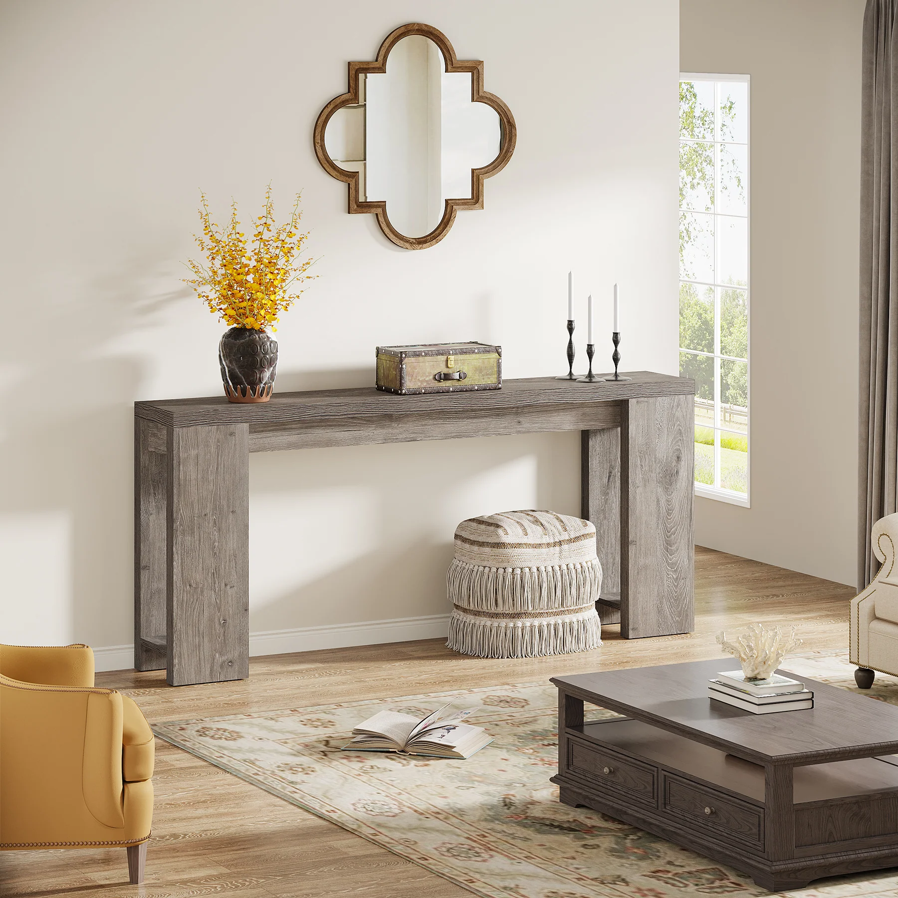 Tribesigns 70.9" Extra Long Console Table, Farmhouse Narrow Sofa Table for Entryway - Image 19
