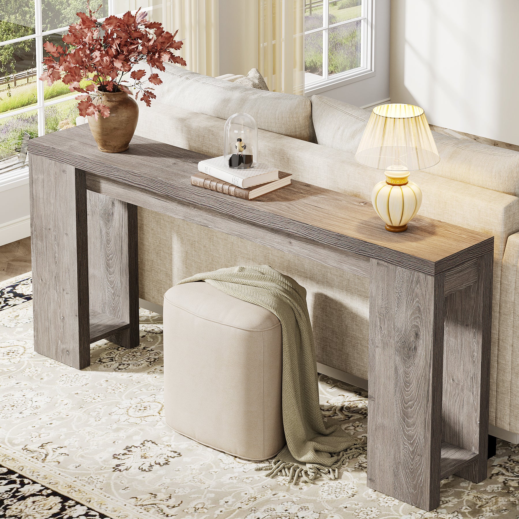 Tribesigns 70.9" Extra Long Console Table, Farmhouse Narrow Sofa Table for Entryway - Image 21