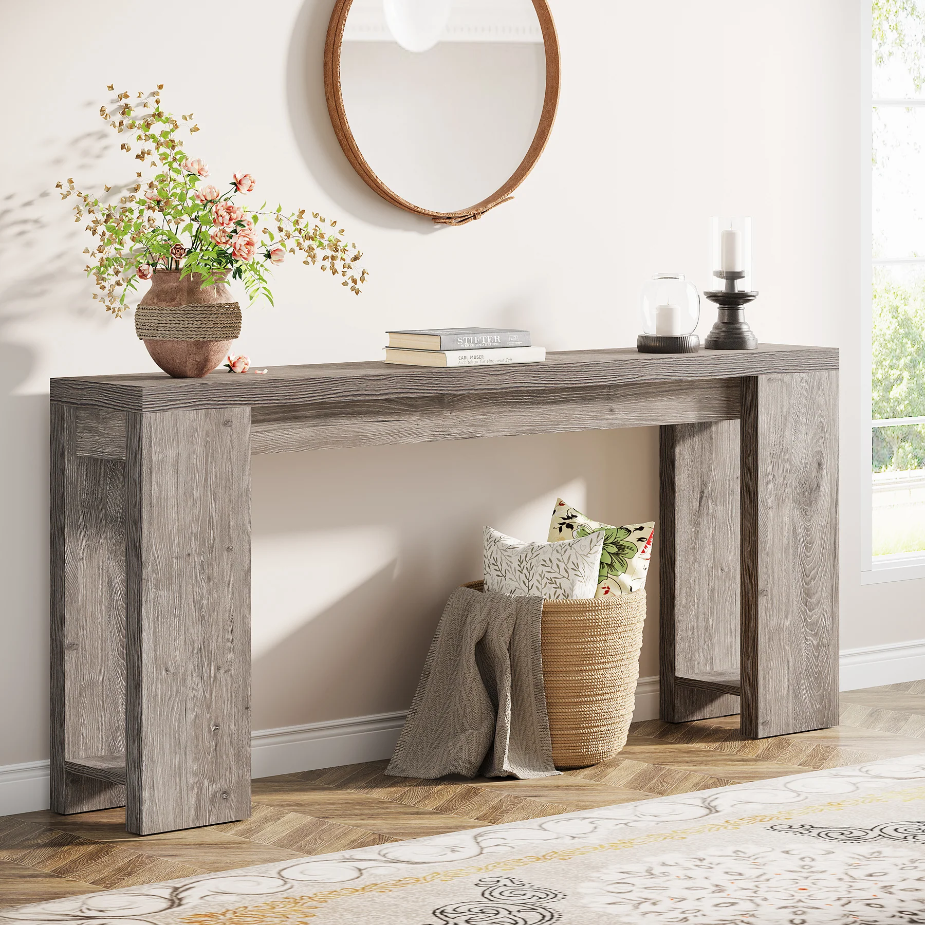 Tribesigns 70.9" Extra Long Console Table, Farmhouse Narrow Sofa Table for Entryway - Image 22