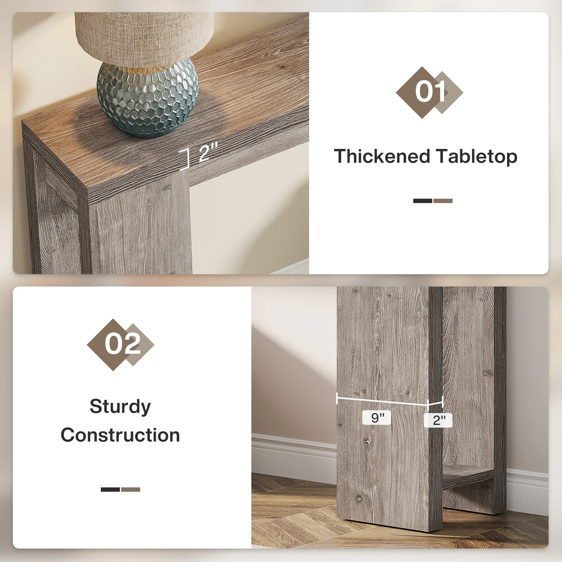 Tribesigns 70.9" Extra Long Console Table, Farmhouse Narrow Sofa Table for Entryway - Image 27