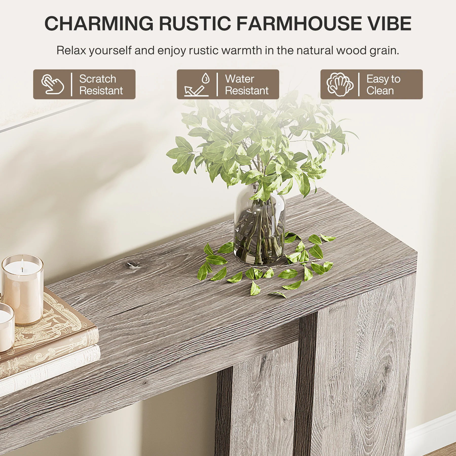 Tribesigns 70.9" Extra Long Console Table, Farmhouse Narrow Sofa Table for Entryway - Image 28