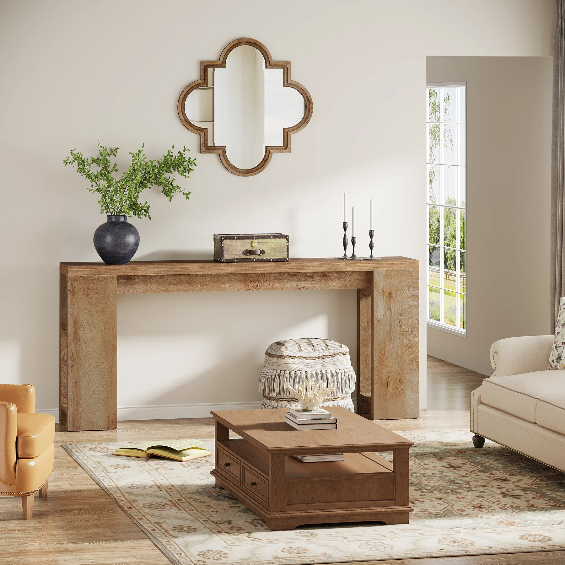 Tribesigns 70.9" Extra Long Console Table, Farmhouse Narrow Sofa Table for Entryway - Image 3