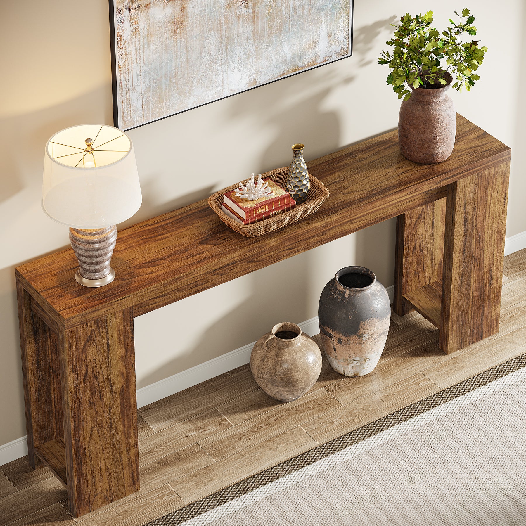 Tribesigns 70.9" Extra Long Console Table, Farmhouse Narrow Sofa Table for Entryway - Image 34
