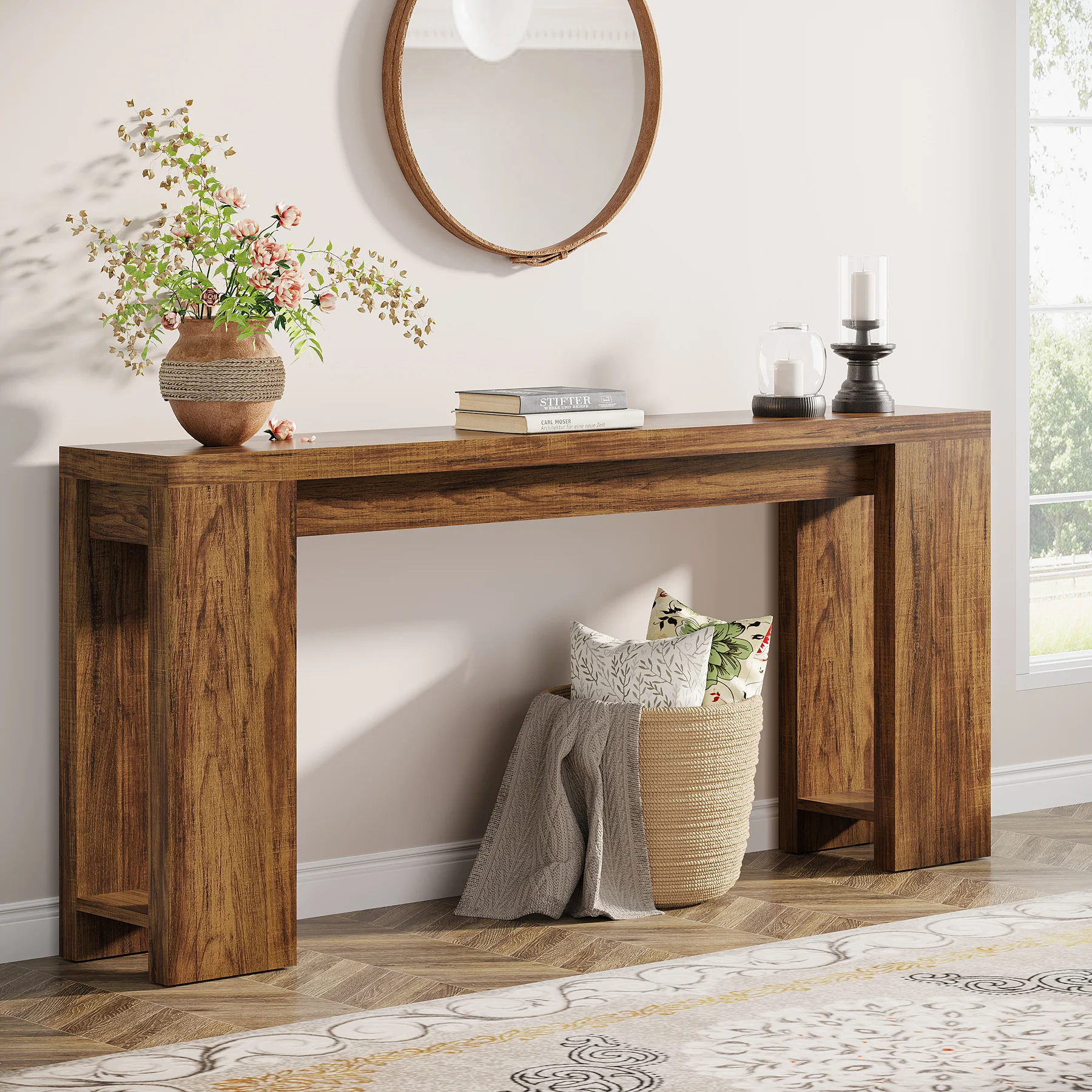 Tribesigns 70.9" Extra Long Console Table, Farmhouse Narrow Sofa Table for Entryway - Image 36