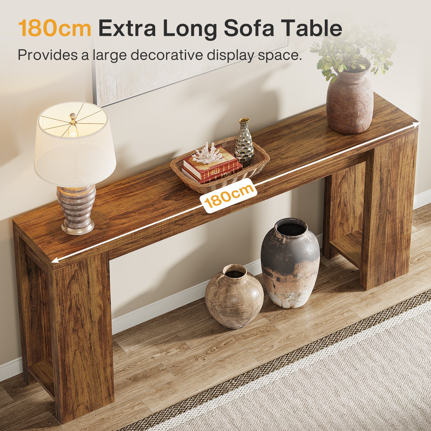 Tribesigns 70.9" Extra Long Console Table, Farmhouse Narrow Sofa Table for Entryway - Image 39