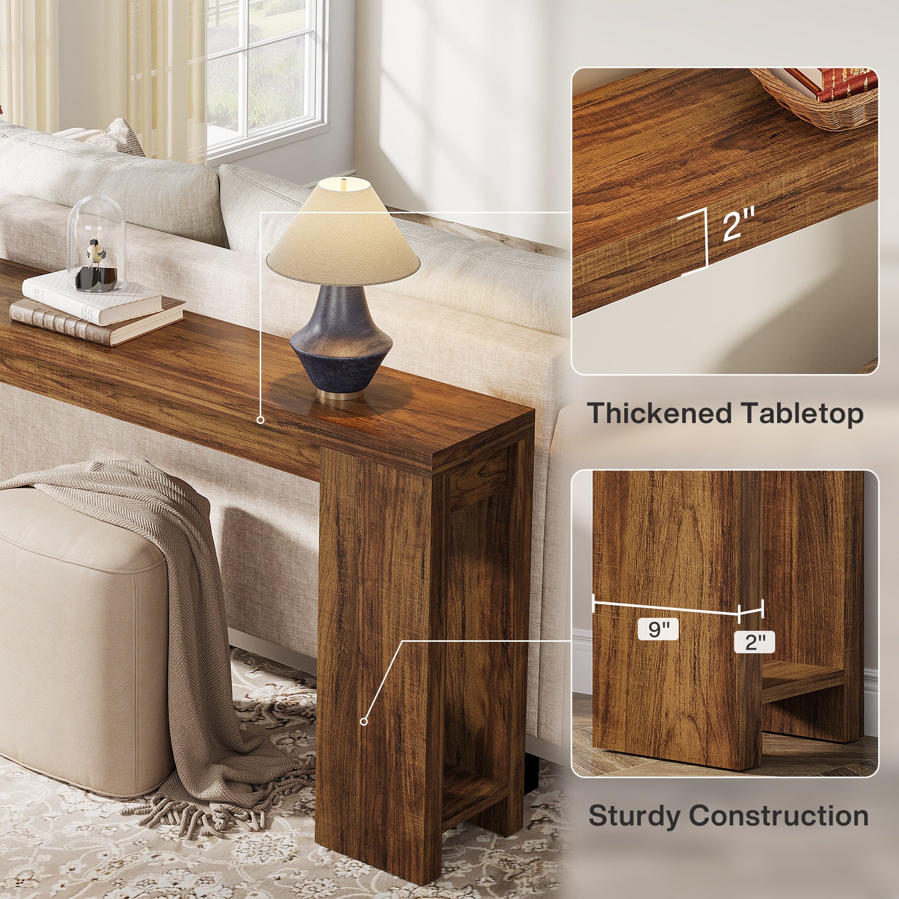 Tribesigns 70.9" Extra Long Console Table, Farmhouse Narrow Sofa Table for Entryway - Image 41