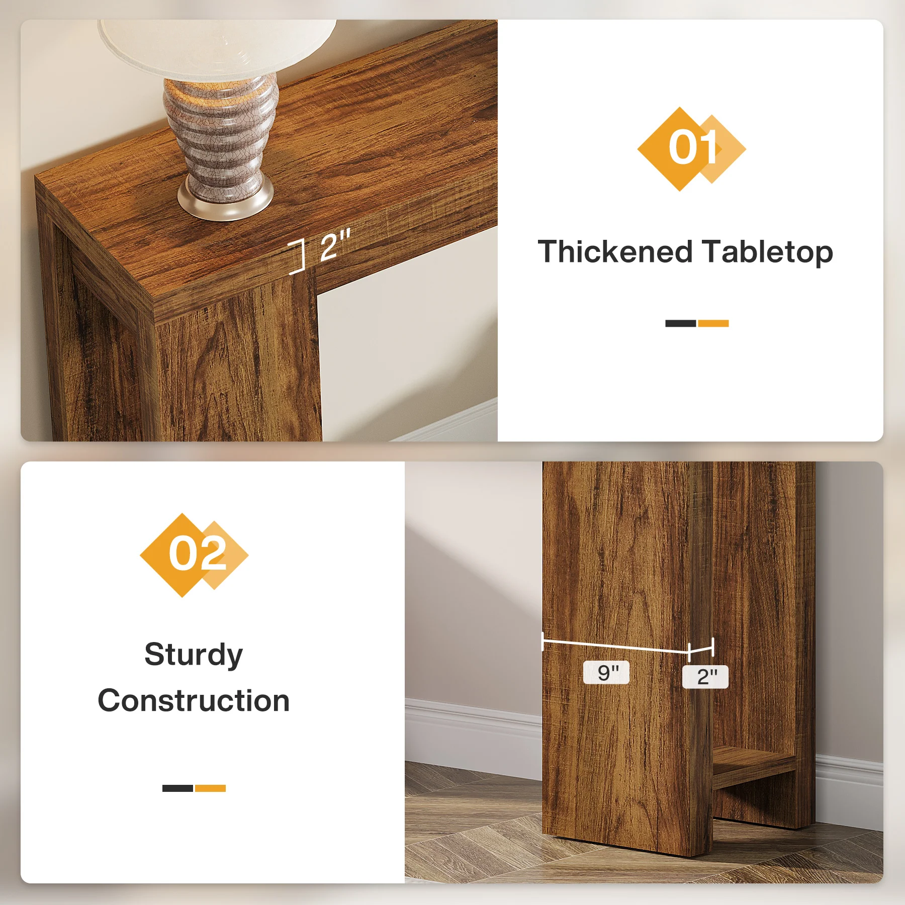 Tribesigns 70.9" Extra Long Console Table, Farmhouse Narrow Sofa Table for Entryway - Image 42
