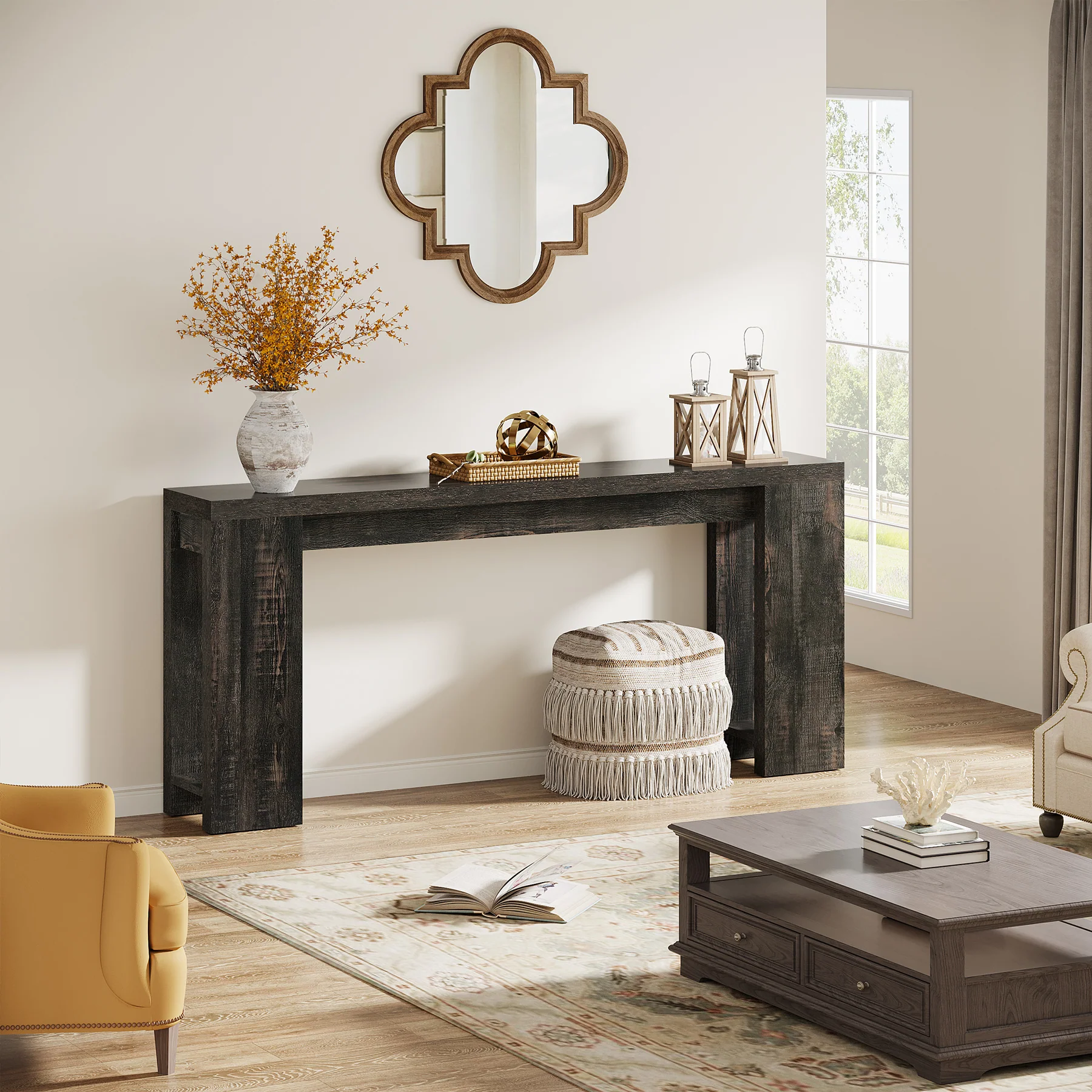 Tribesigns 70.9" Extra Long Console Table, Farmhouse Narrow Sofa Table for Entryway - Image 48