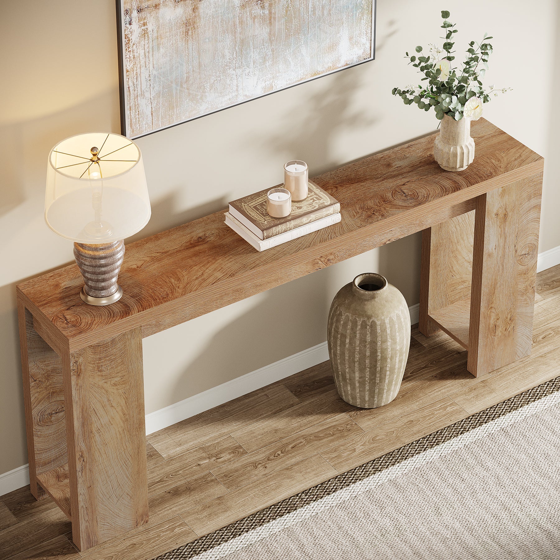 Tribesigns 70.9" Extra Long Console Table, Farmhouse Narrow Sofa Table for Entryway - Image 5