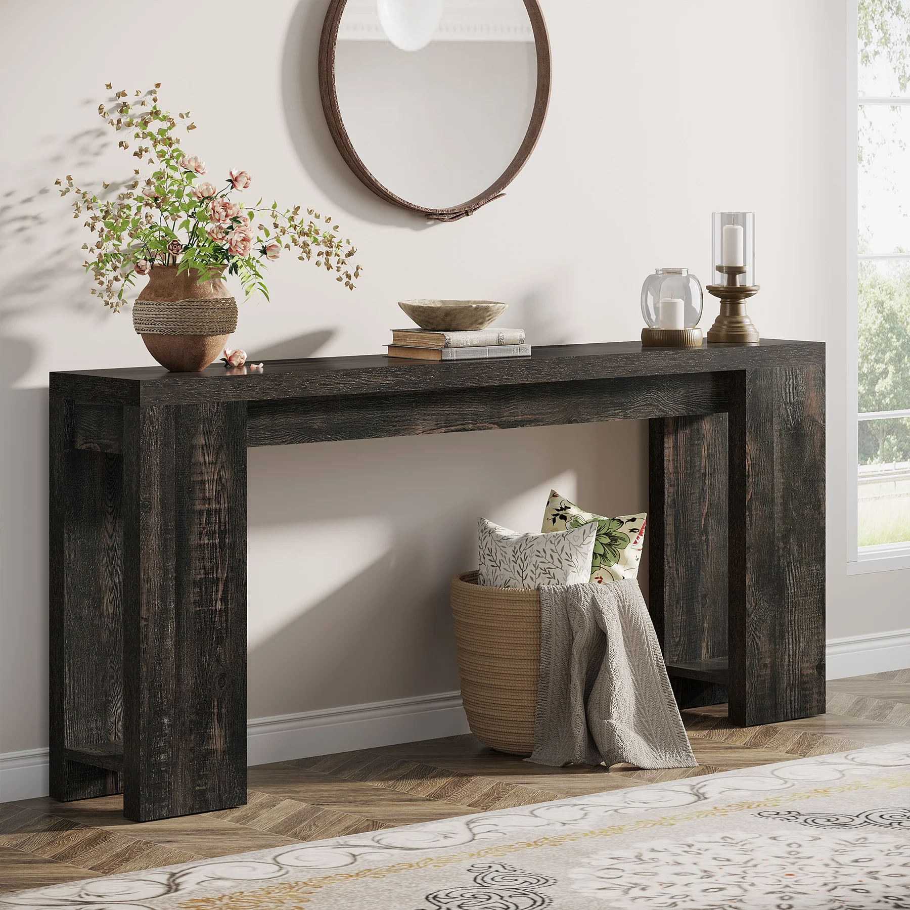 Tribesigns 70.9" Extra Long Console Table, Farmhouse Narrow Sofa Table for Entryway - Image 51