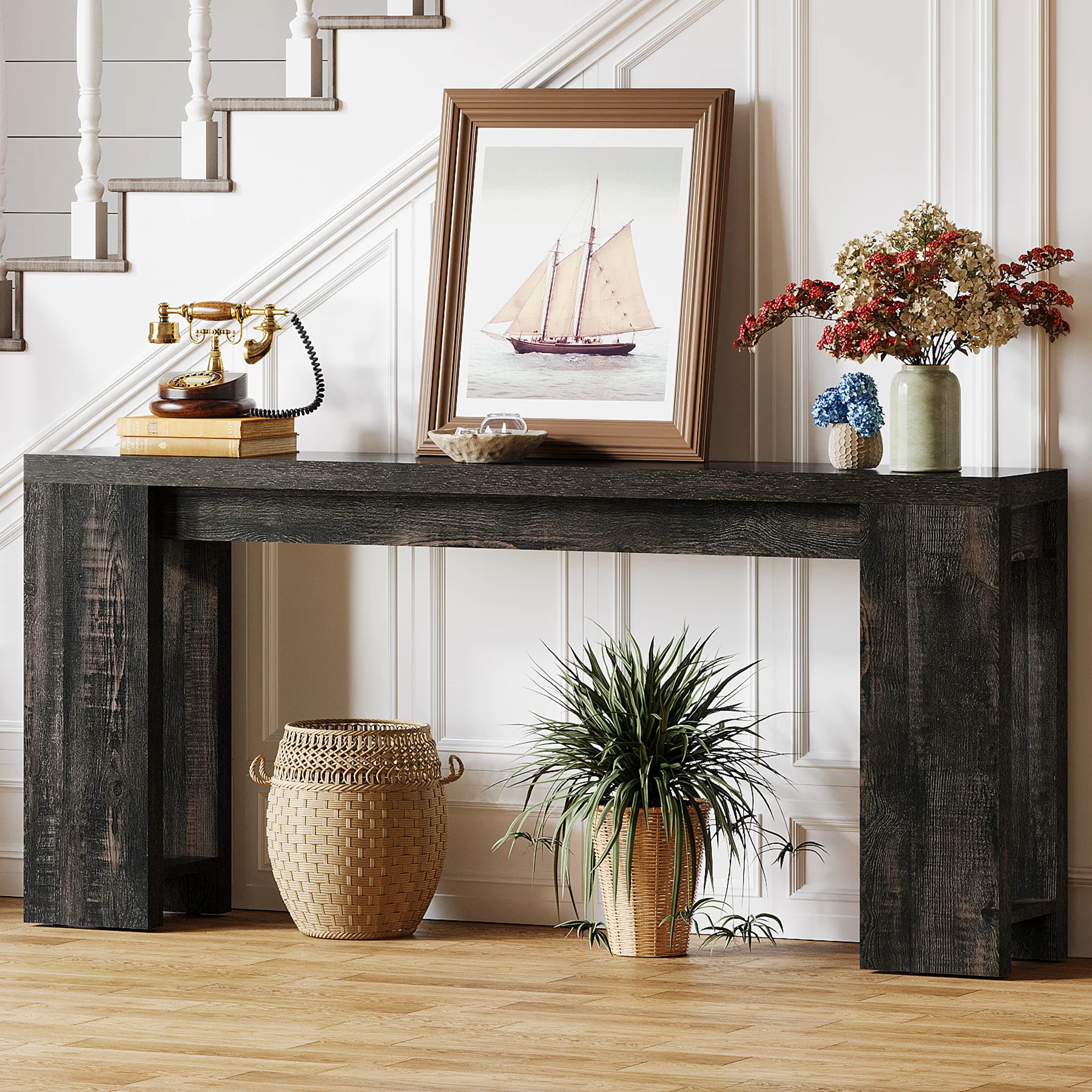 Tribesigns 70.9" Extra Long Console Table, Farmhouse Narrow Sofa Table for Entryway - Image 53