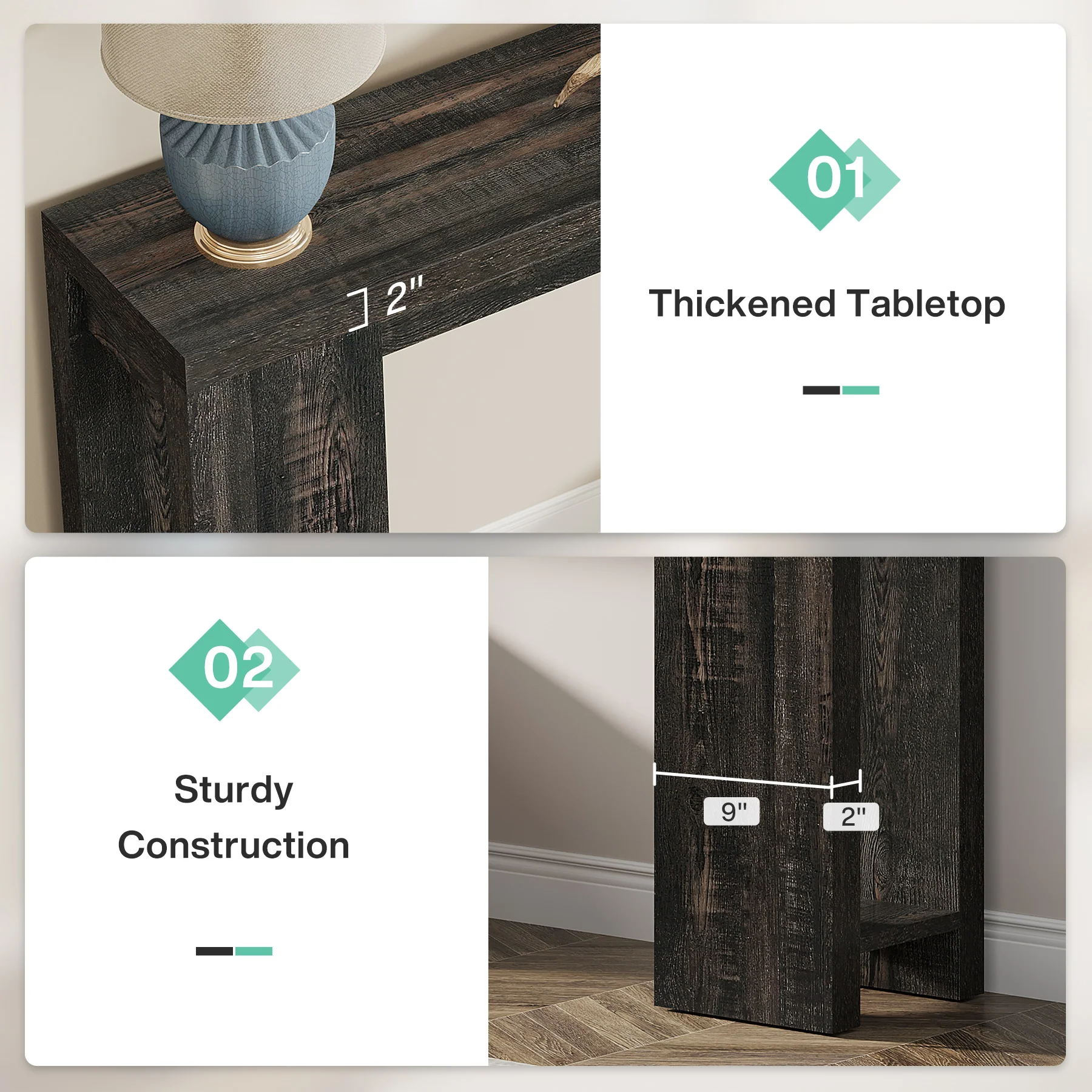 Tribesigns 70.9" Extra Long Console Table, Farmhouse Narrow Sofa Table for Entryway - Image 57