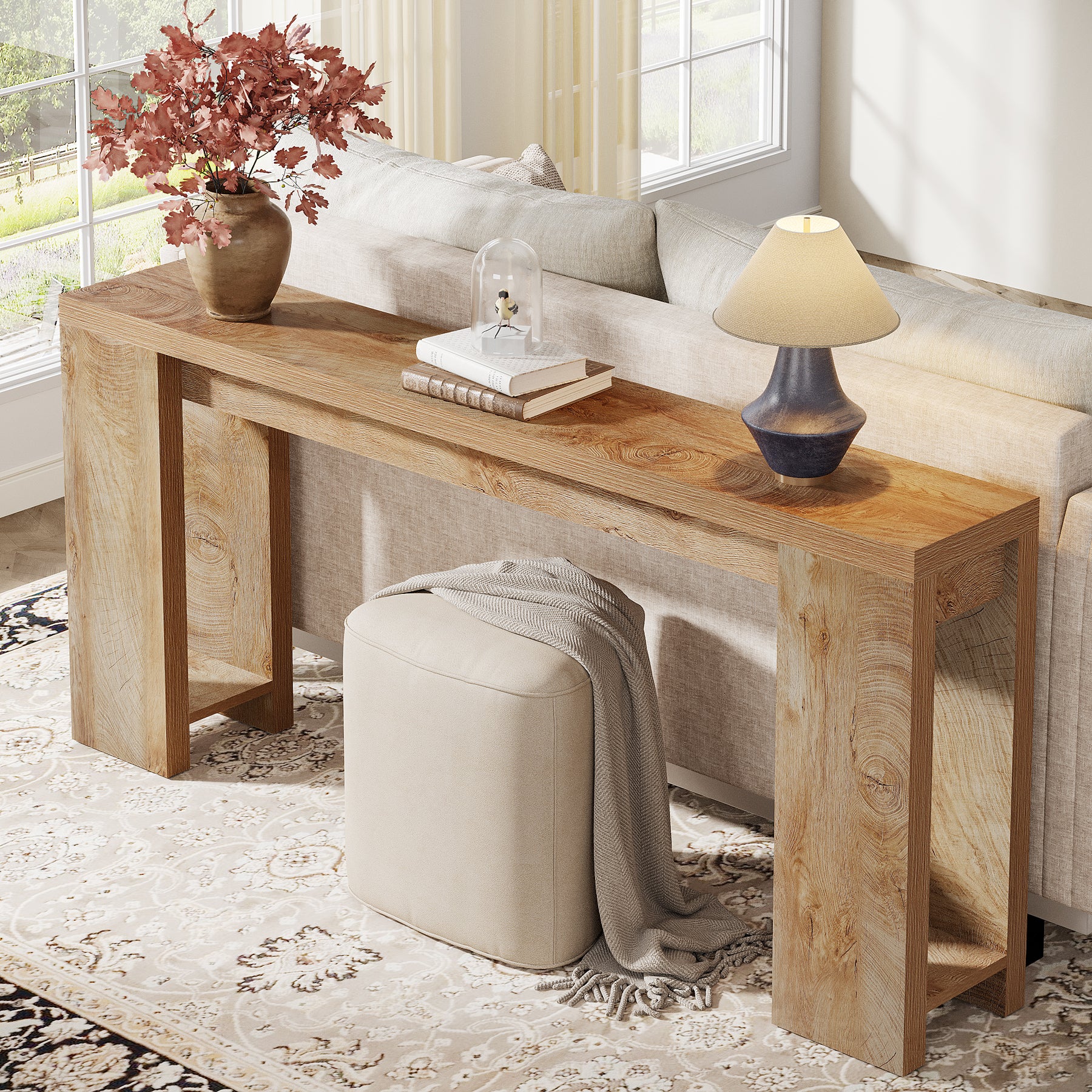 Tribesigns 70.9" Extra Long Console Table, Farmhouse Narrow Sofa Table for Entryway - Image 6