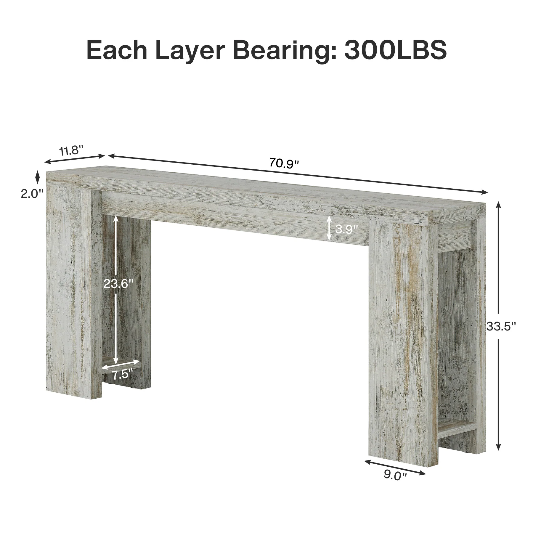 Tribesigns 70.9" Extra Long Console Table, Farmhouse Narrow Sofa Table for Entryway - Image 60