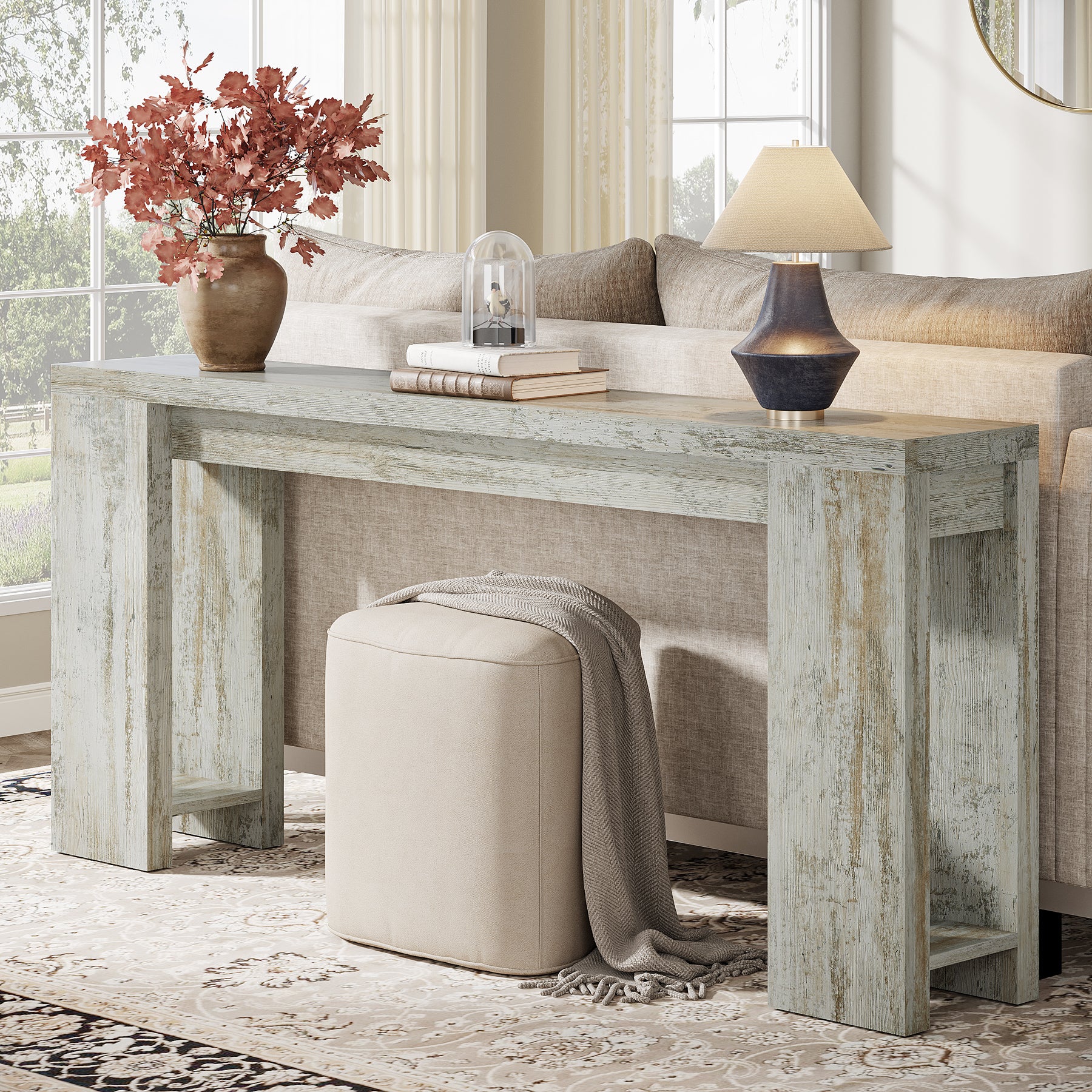 Tribesigns 70.9" Extra Long Console Table, Farmhouse Narrow Sofa Table for Entryway - Image 61