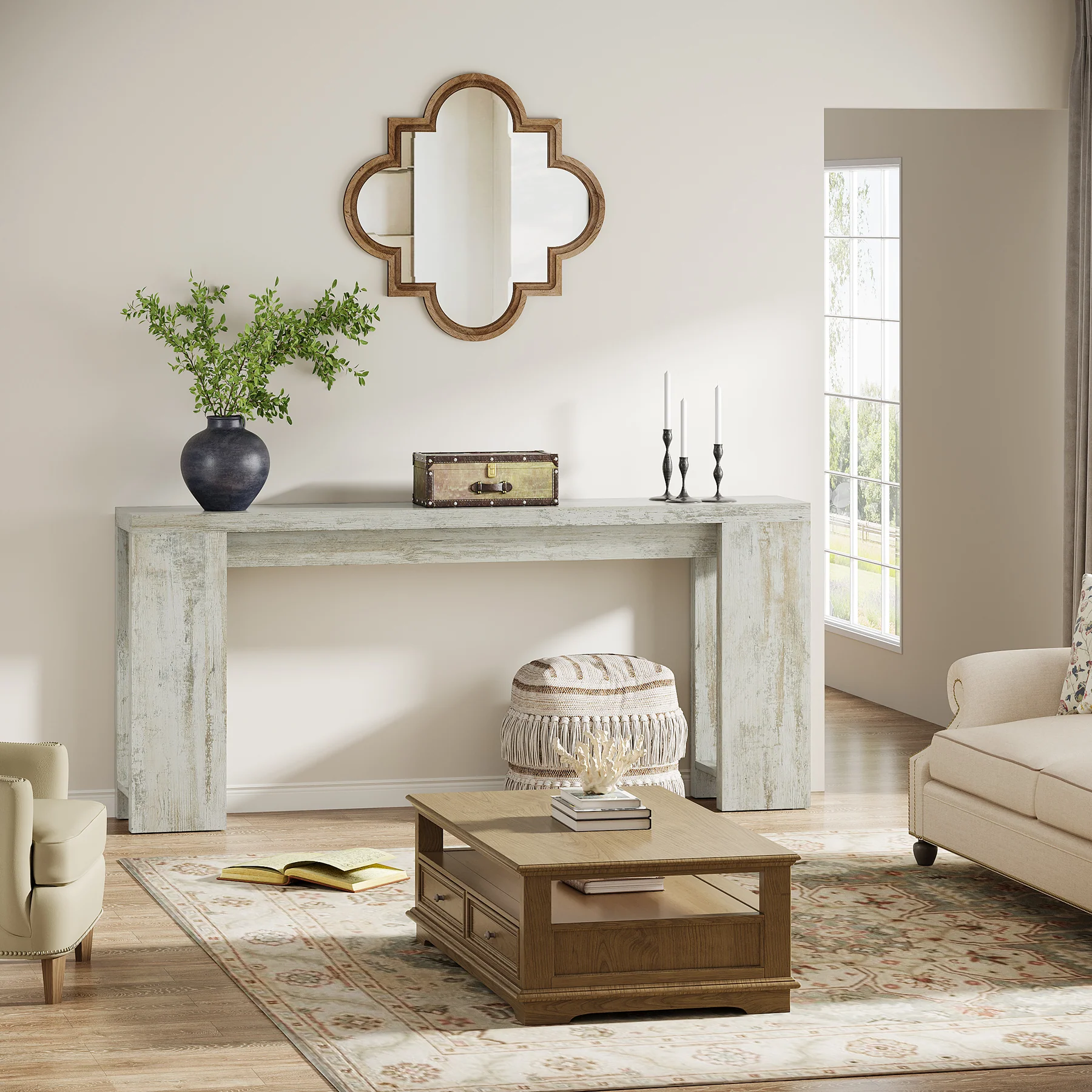 Tribesigns 70.9" Extra Long Console Table, Farmhouse Narrow Sofa Table for Entryway - Image 63