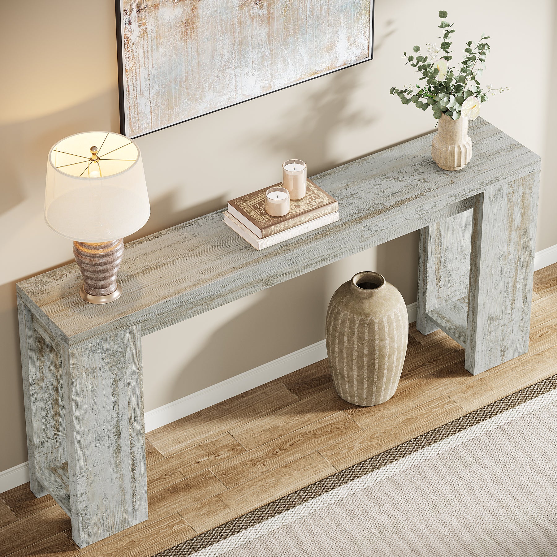 Tribesigns 70.9" Extra Long Console Table, Farmhouse Narrow Sofa Table for Entryway - Image 64