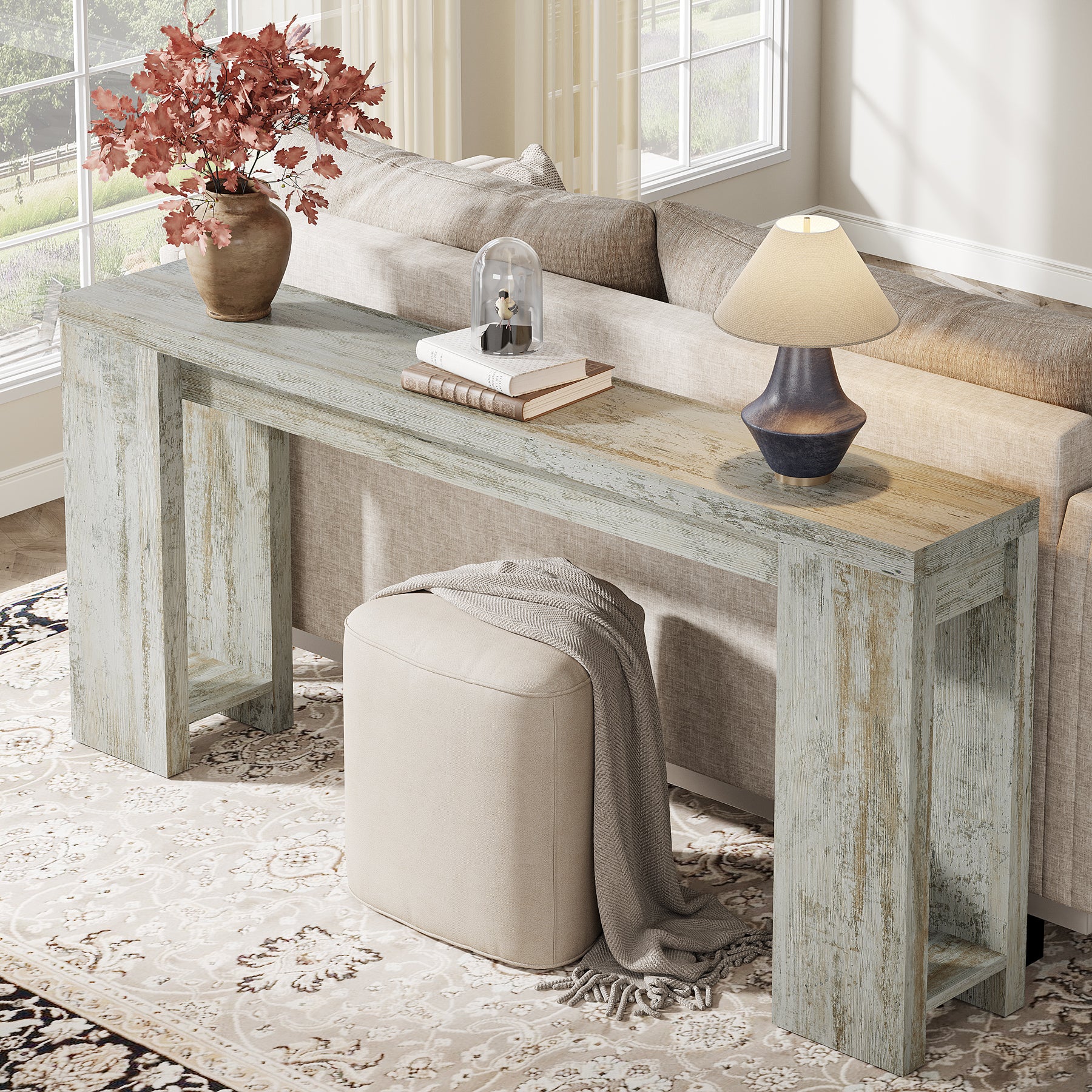 Tribesigns 70.9" Extra Long Console Table, Farmhouse Narrow Sofa Table for Entryway - Image 65