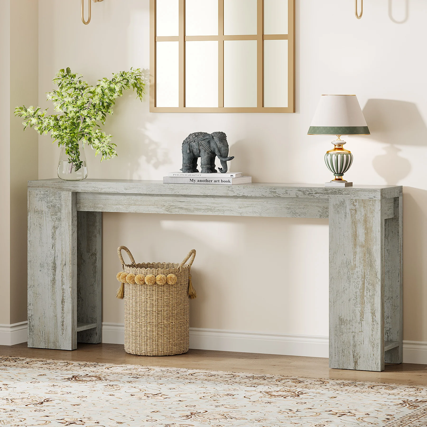 Tribesigns 70.9" Extra Long Console Table, Farmhouse Narrow Sofa Table for Entryway - Image 66