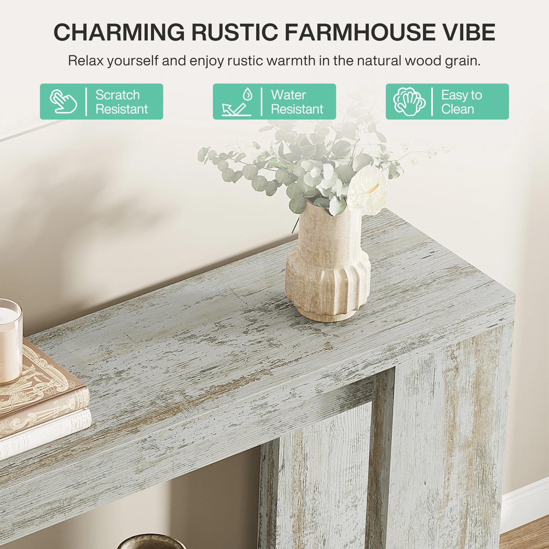 Tribesigns 70.9" Extra Long Console Table, Farmhouse Narrow Sofa Table for Entryway - Image 72