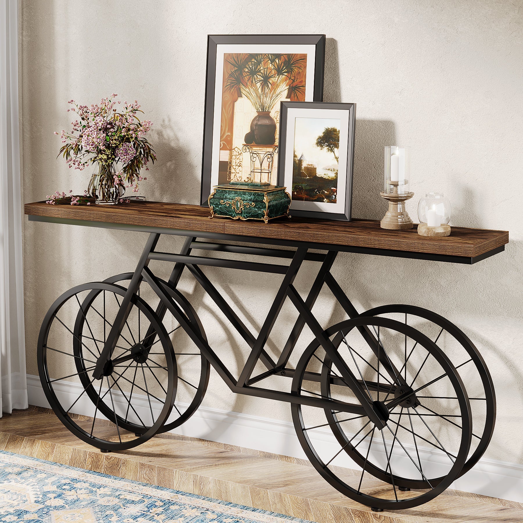 70.9" Bike Console Table, Extra Long Bicycle Tables - Image 3