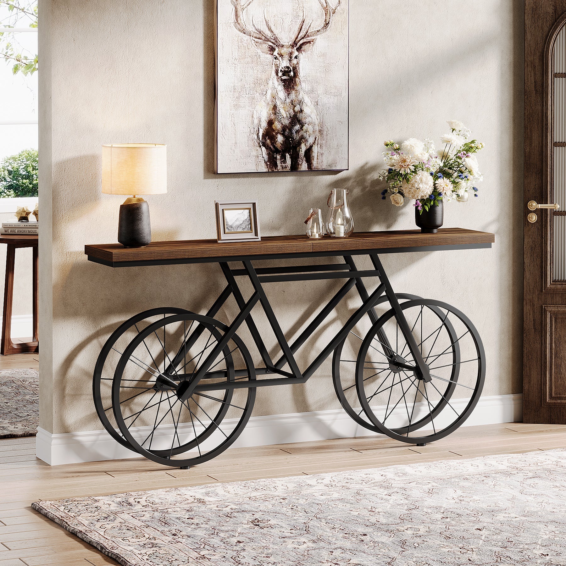 70.9" Bike Console Table, Extra Long Bicycle Tables - Image 4