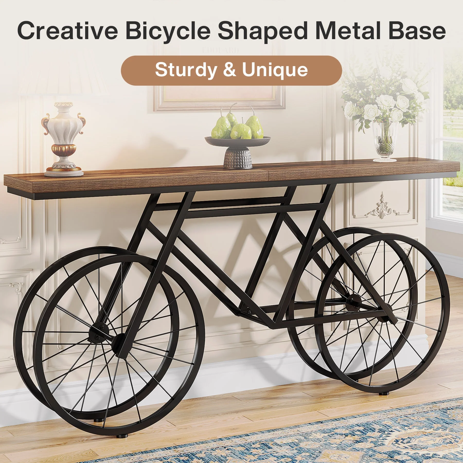 70.9" Bike Console Table, Extra Long Bicycle Tables - Image 6