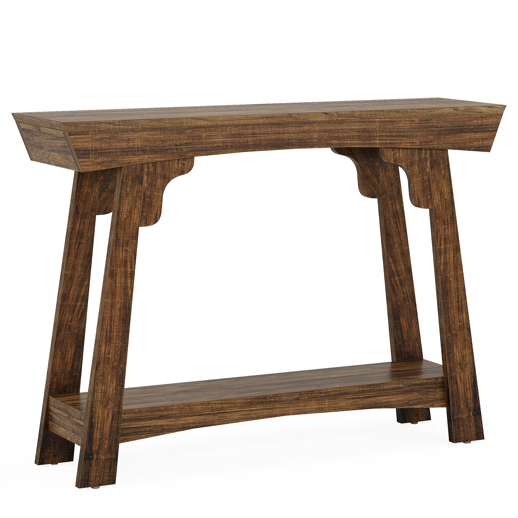 41" Console Table, Farmhouse 2-Tier Sofa Table Entryway Table with Storage Shelf - Image 7