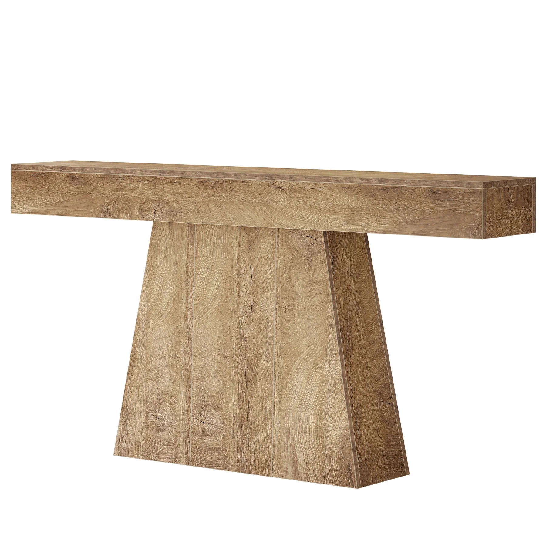 63" Console Table, Farmhouse Entryway Table Sofa Table with Trapezoidal Base - Image 8