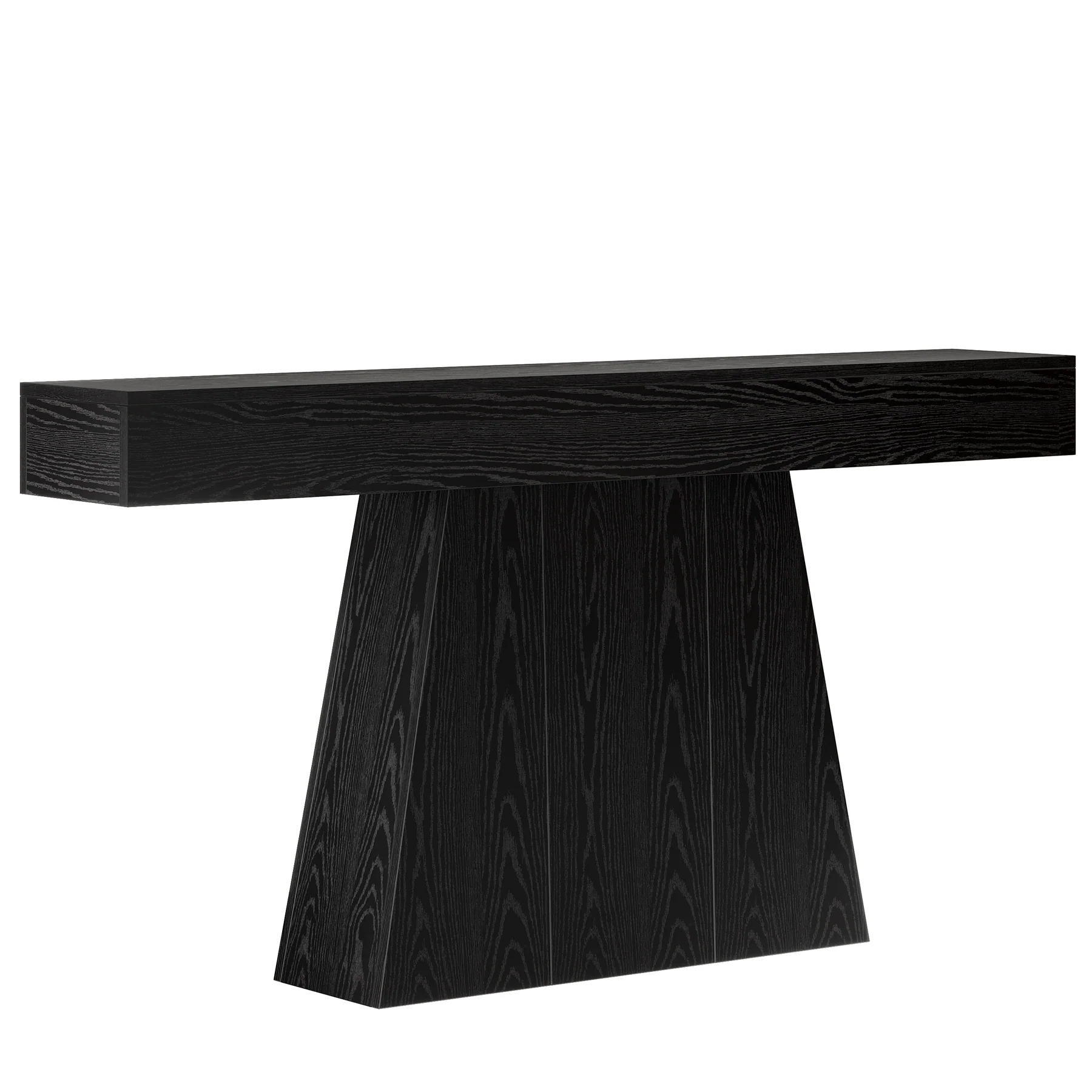 63" Console Table, Farmhouse Entryway Table Sofa Table with Trapezoidal Base - Image 9