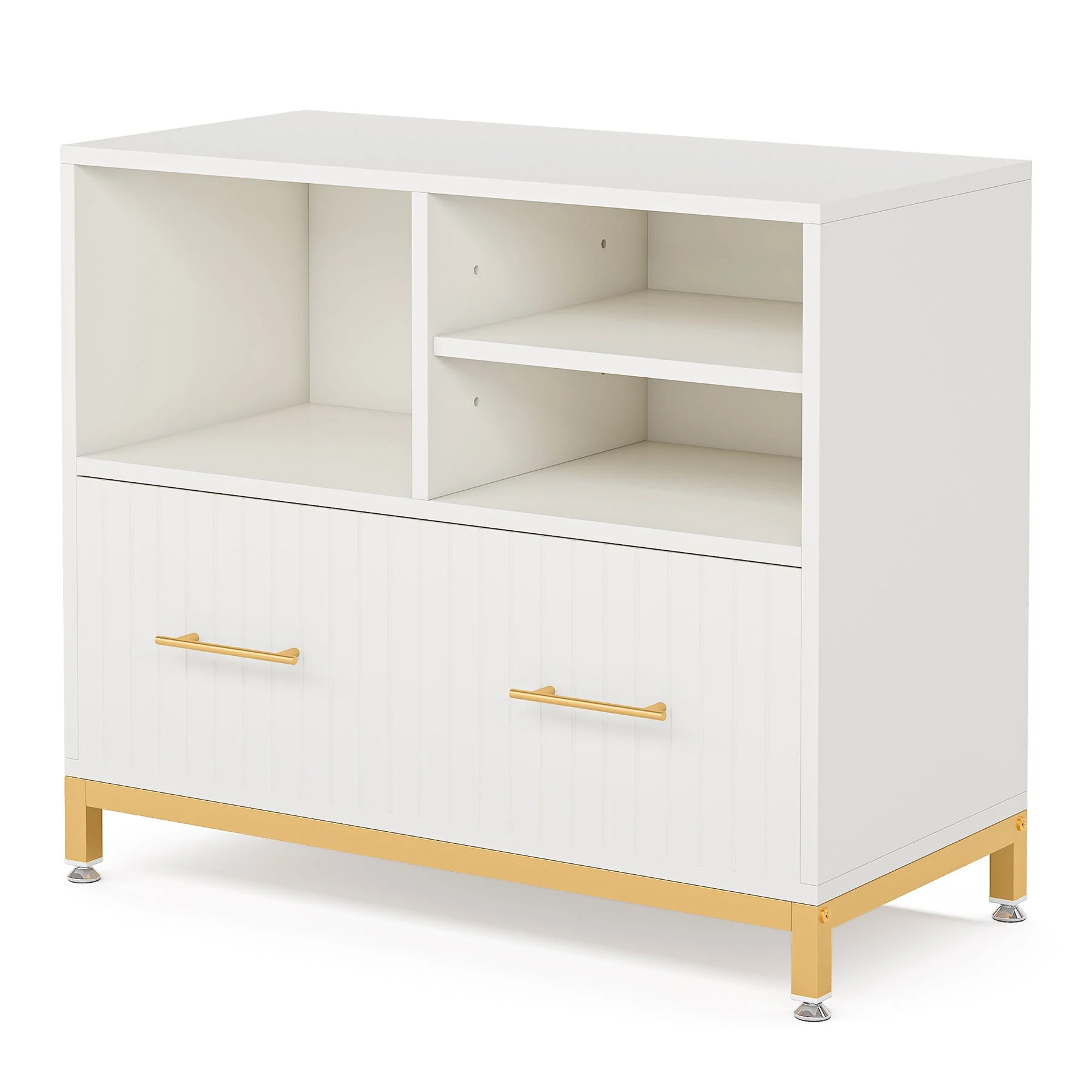 Lateral File Cabinet Printer Stand with Drawer & Open Storage Spaces - Image 8