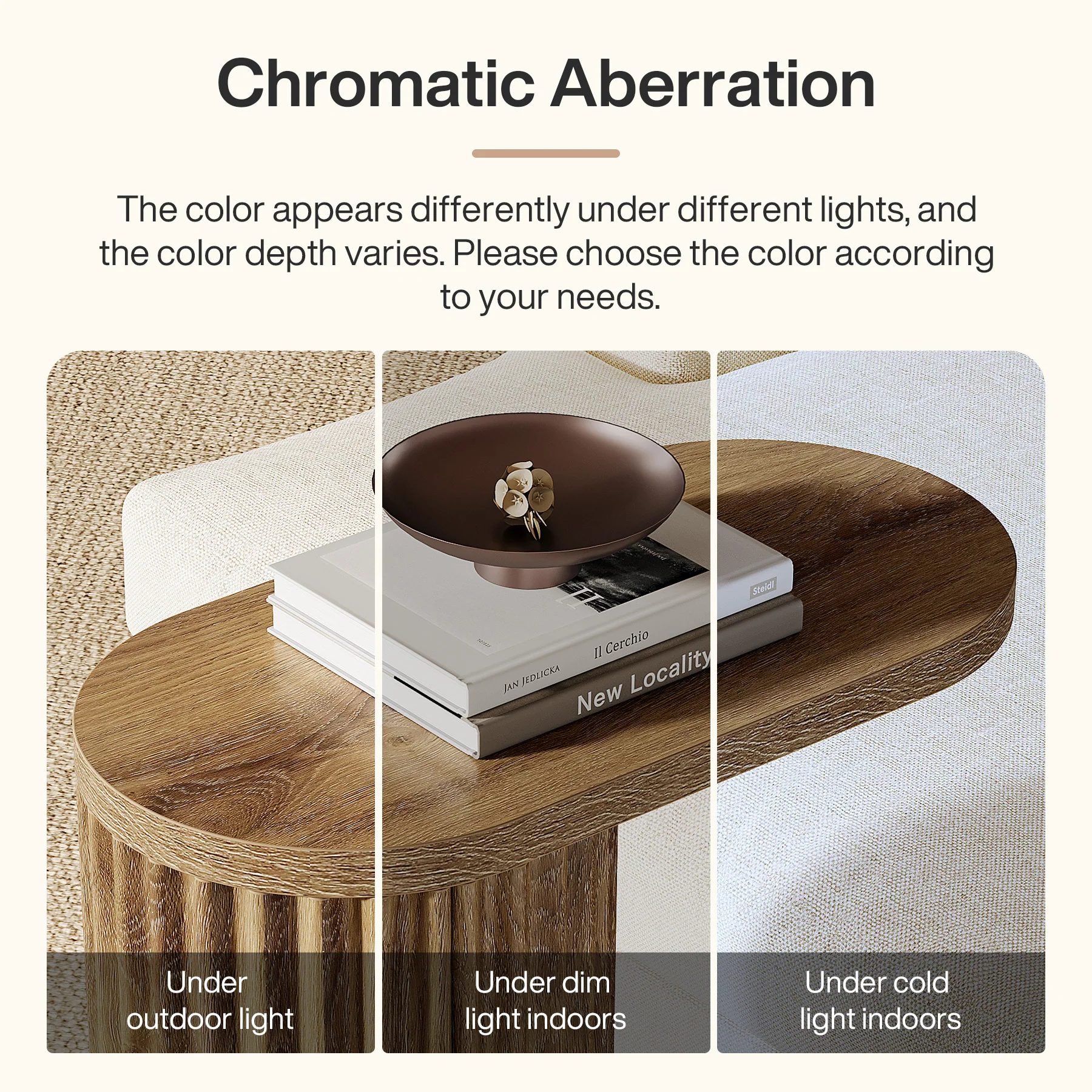 23.62" Fluted C-Shaped End Table with Oval Top, Narrow Side Table for Couch - Image 10
