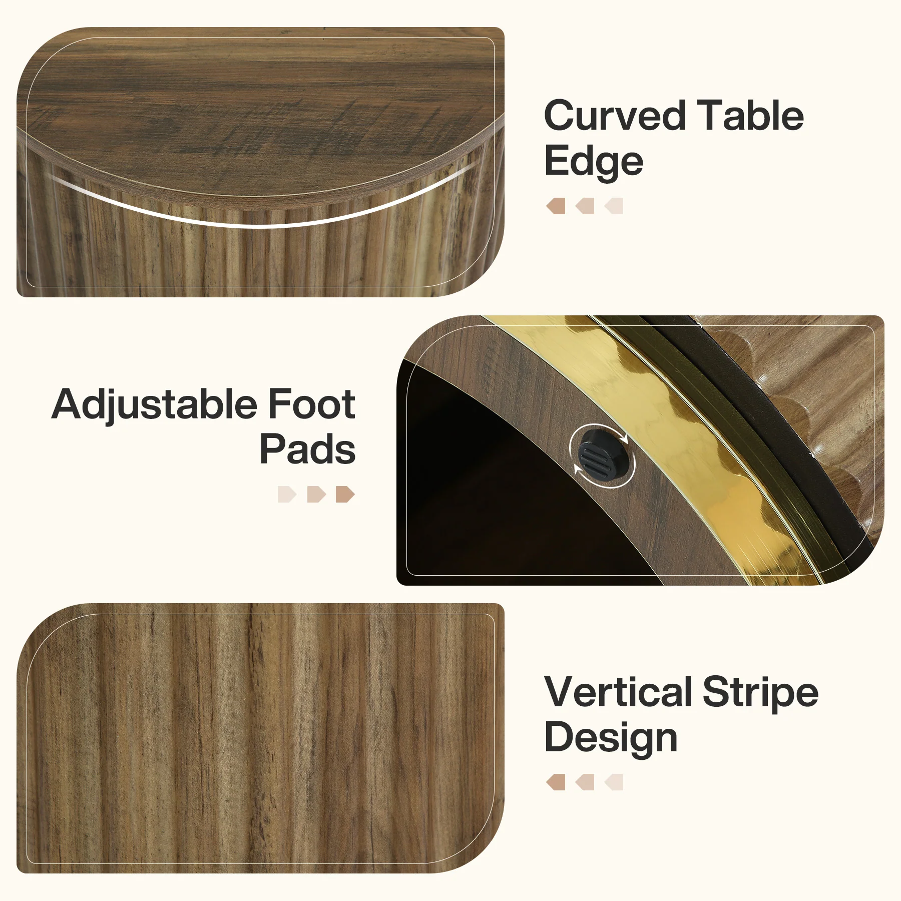Fluted Round End Table, Small Side Table Nightstand for Living Room, Bedroom - Image 8