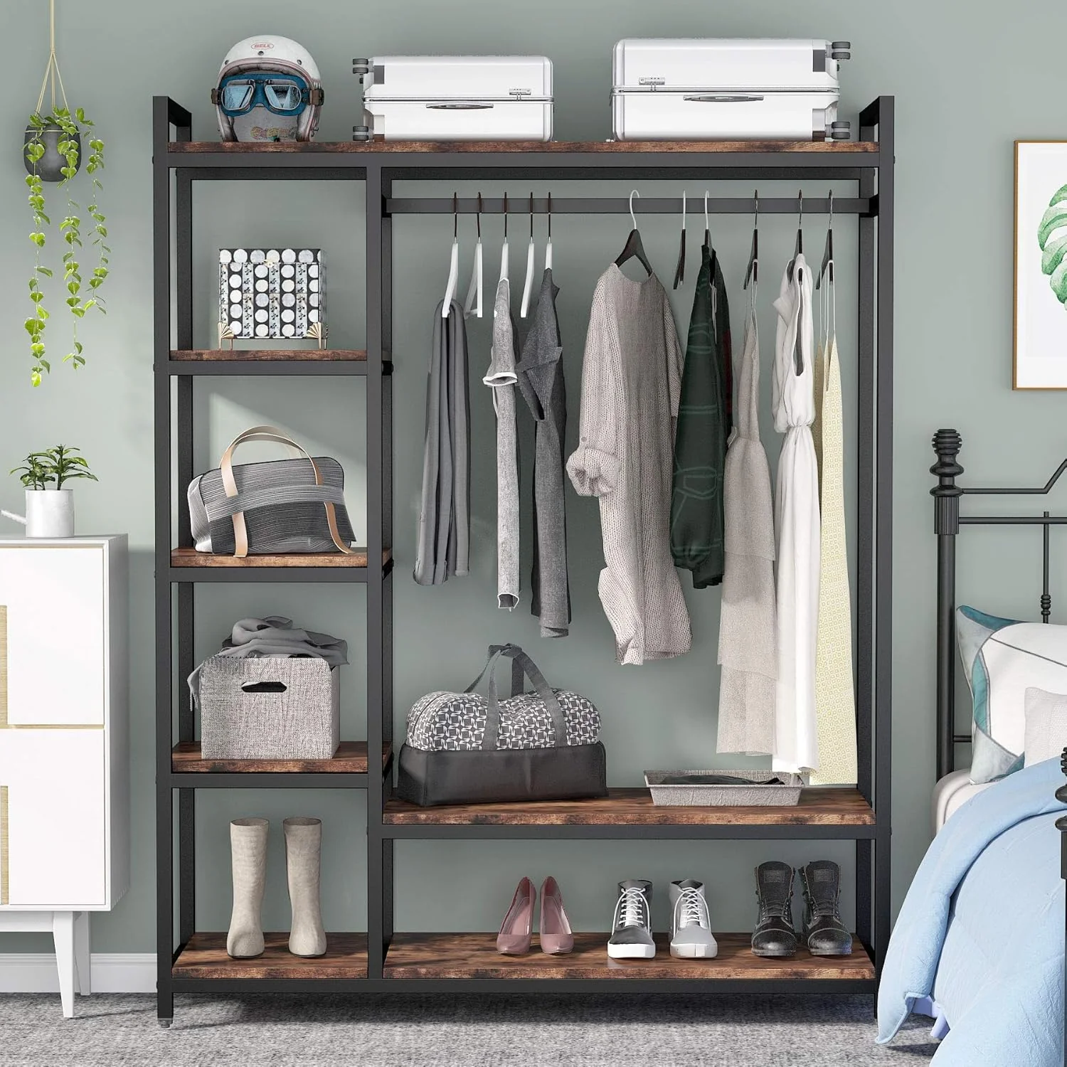Freestanding Closet Organizer, Garment Rack with 6 Shelves - Image 6