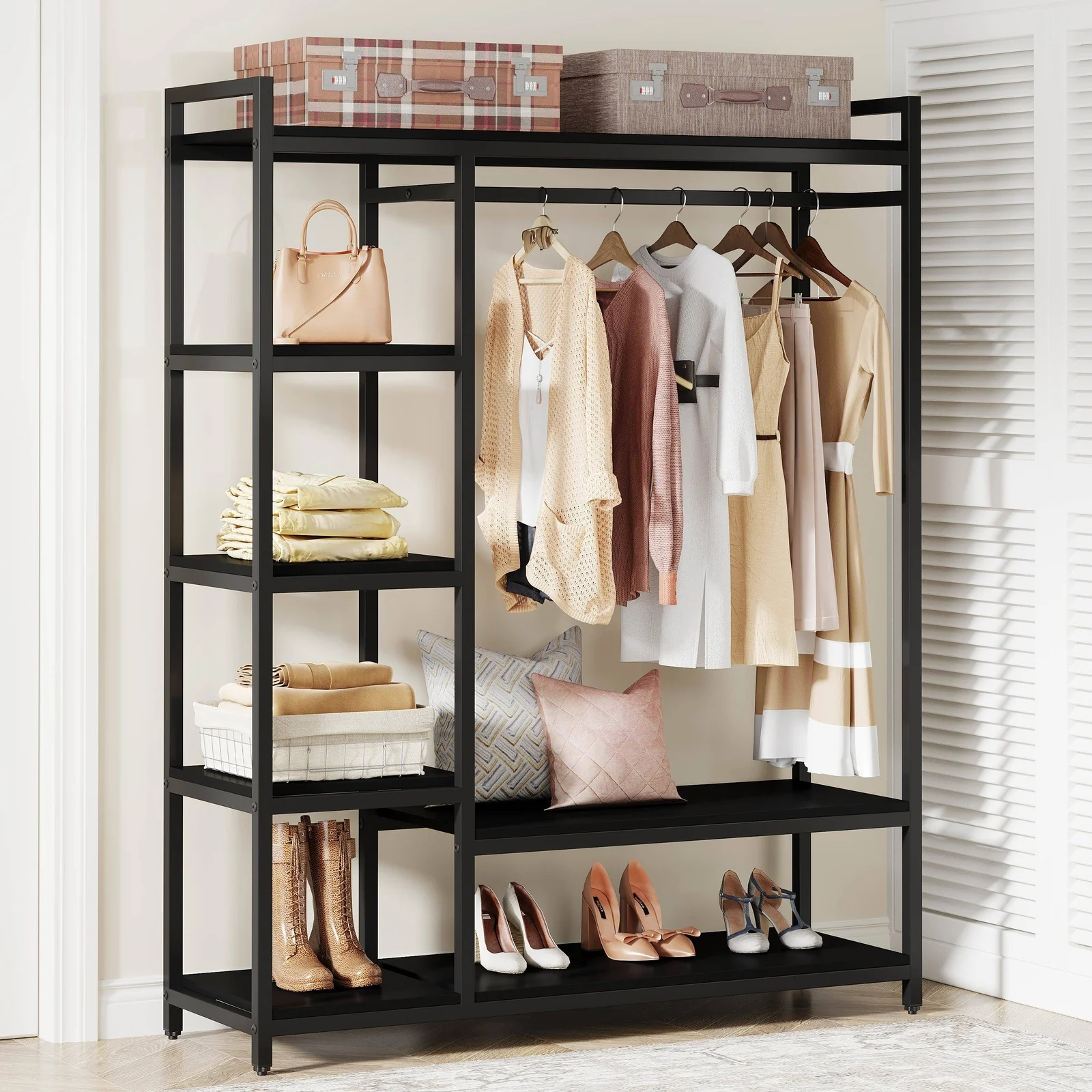 Freestanding Closet Organizer, Garment Rack with 6 Shelves - Image 8