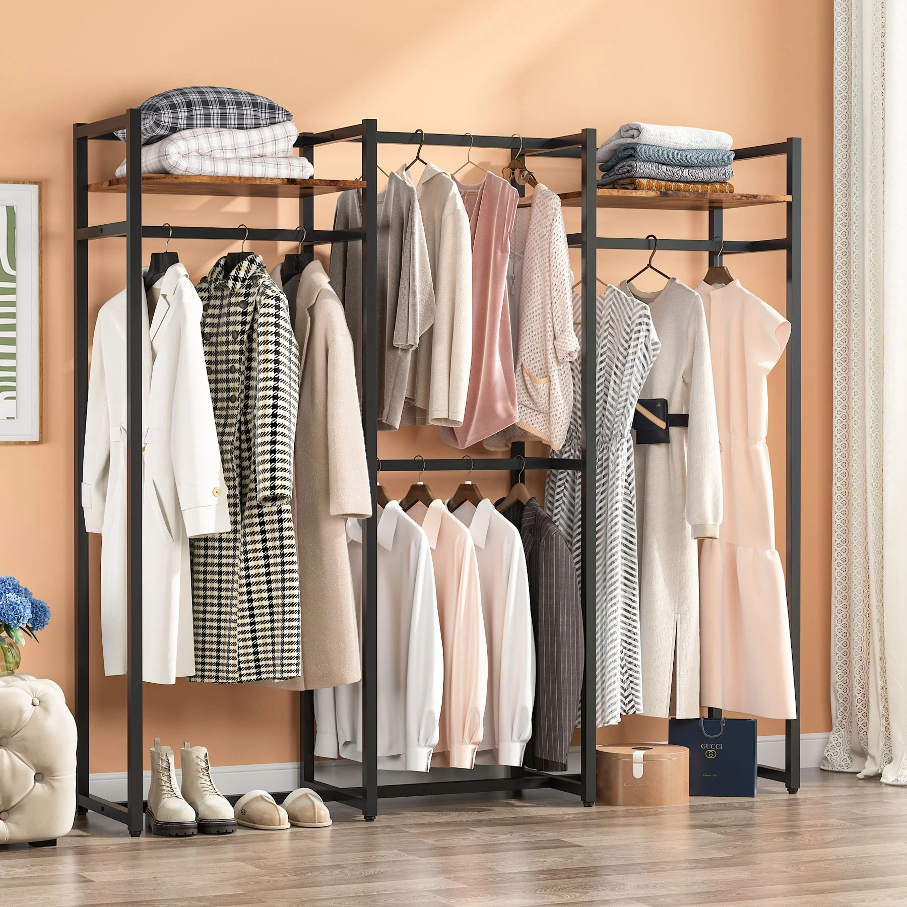 Freestanding Closet Organizer, Large Garment Clothes Rack - Image 5