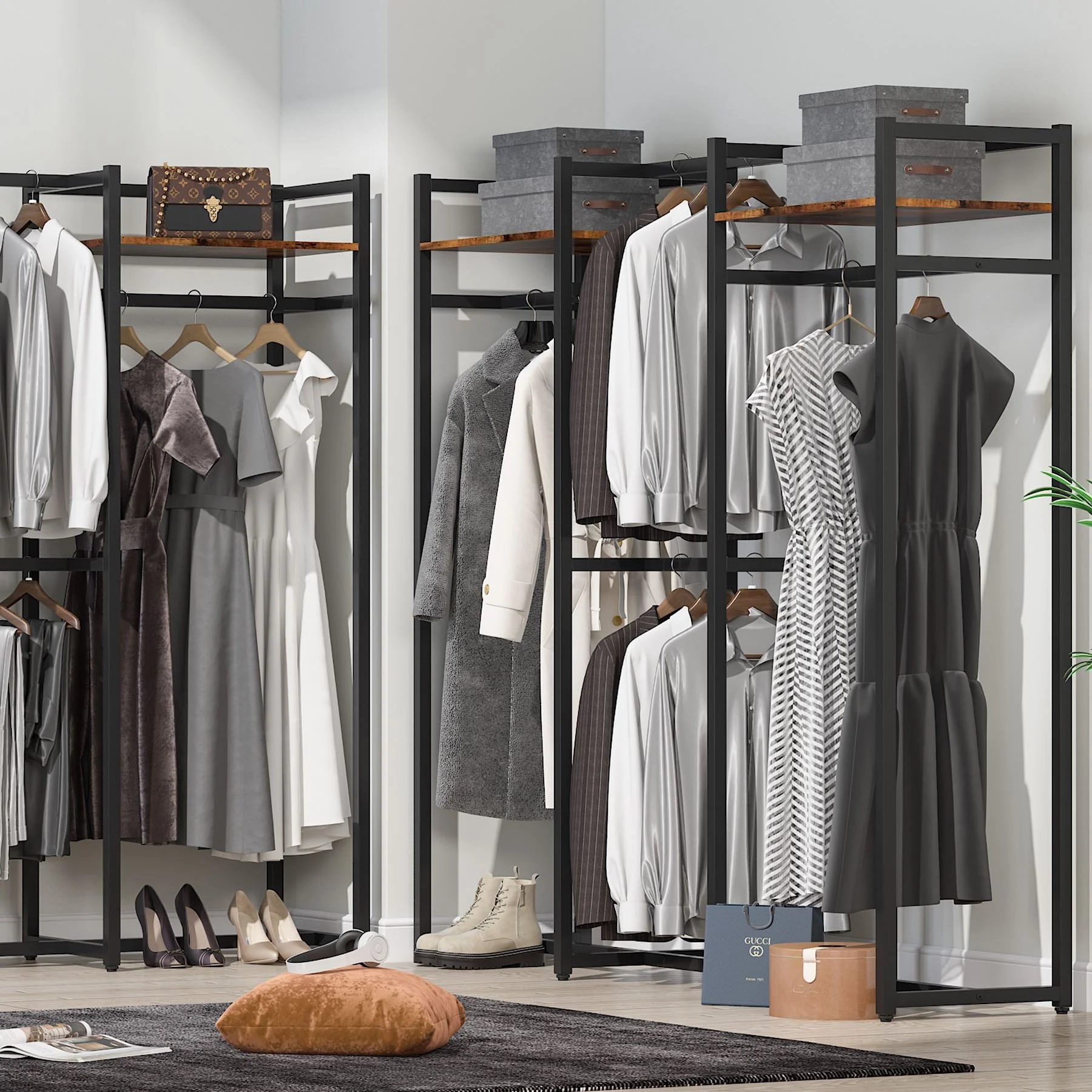 Freestanding Closet Organizer, Large Garment Clothes Rack - Image 6