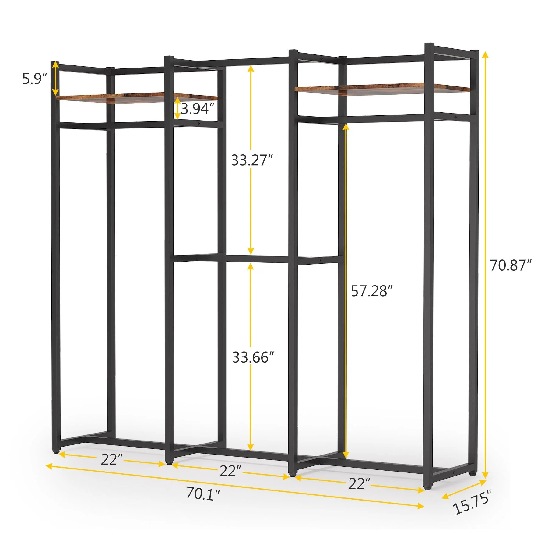 Freestanding Closet Organizer, Large Garment Clothes Rack - Image 7