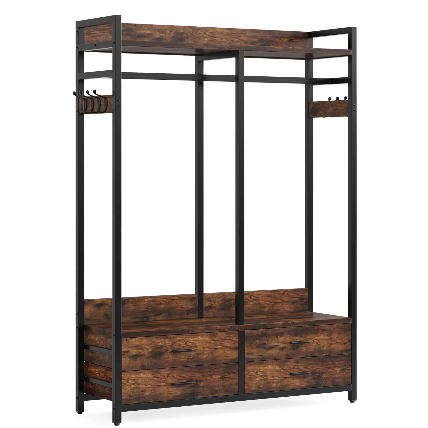 Freestanding Closet Organizer, Garment Rack with Drawers & Shelves - Image 14