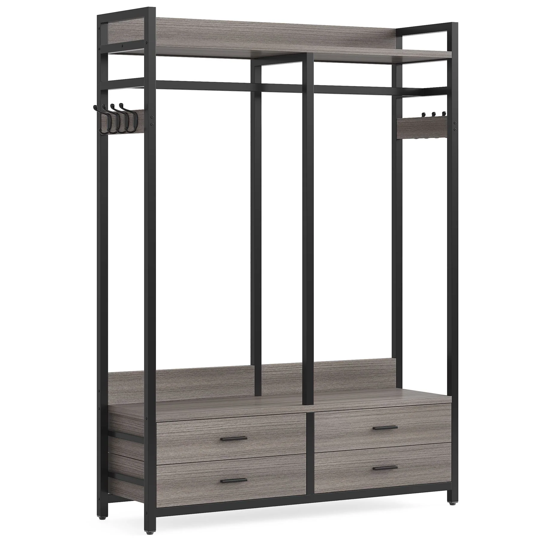 Freestanding Closet Organizer, Garment Rack with Drawers & Shelves - Image 9
