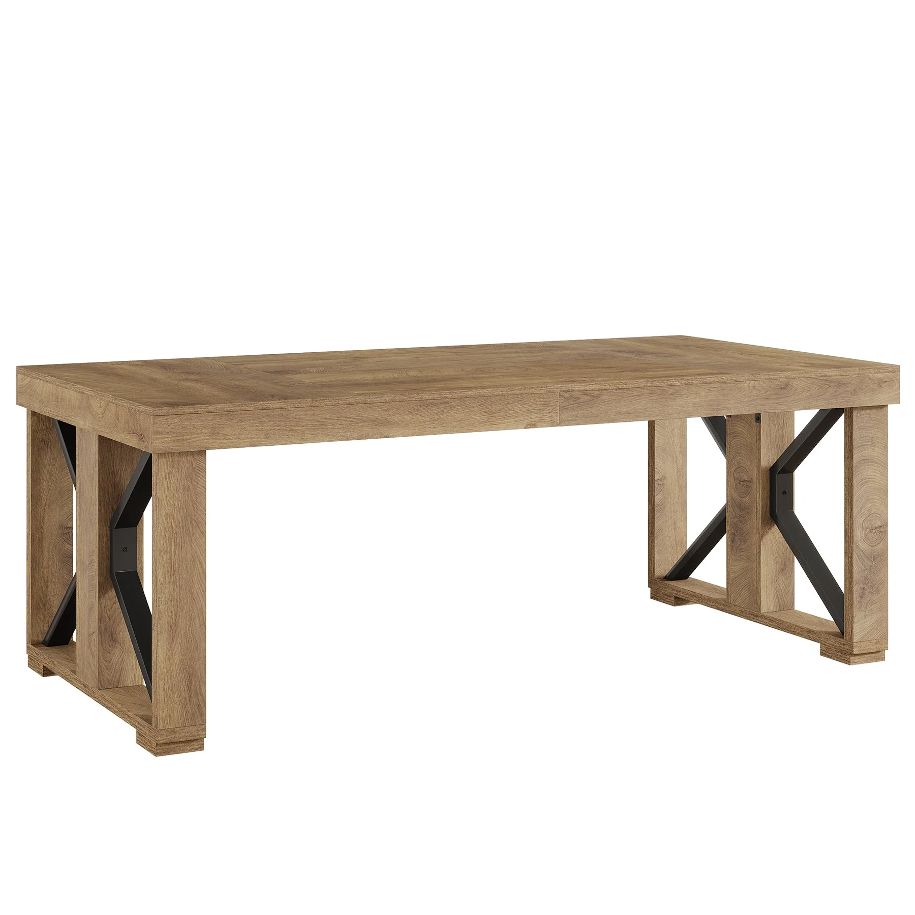 70.8" Executive Computer Desk, Home Office Desk with Strong Double Pedestal - Image 12