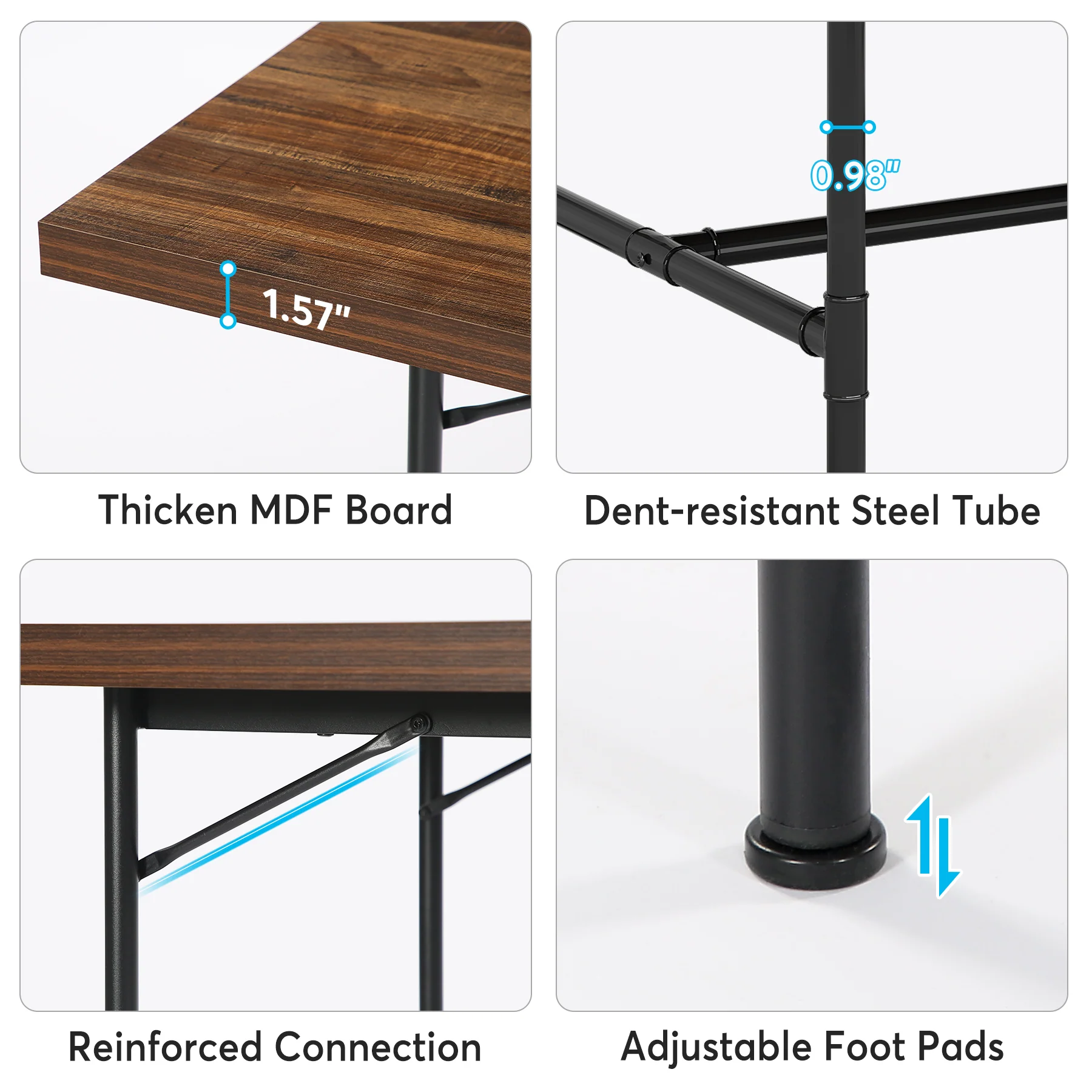 70.8" Industrial Dining Table, Rectangle Kitchen Table for 6-8 People - Image 7