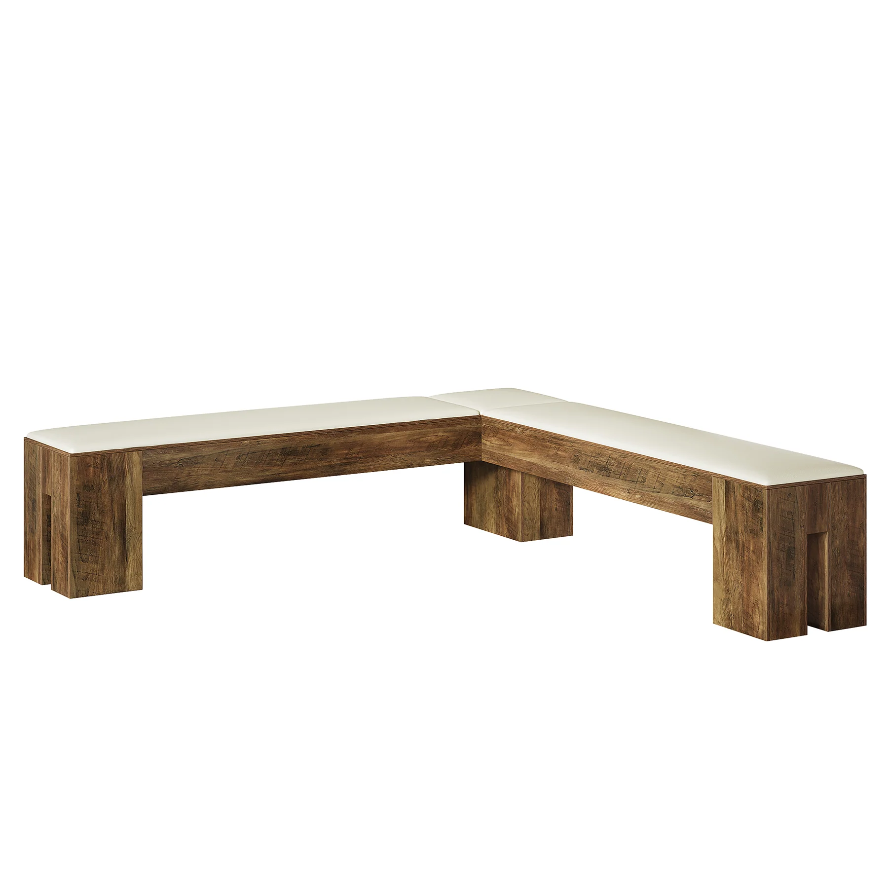 L-Shaped Bench, 61" Entryway Shoe Bench with Padded Seat Cushion - Image 8