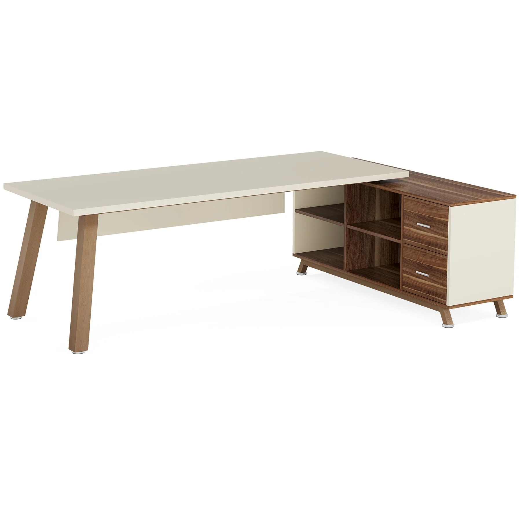 71" Executive Desk, L-Shaped Computer Desk Office Desk with File Cabinet - Image 10