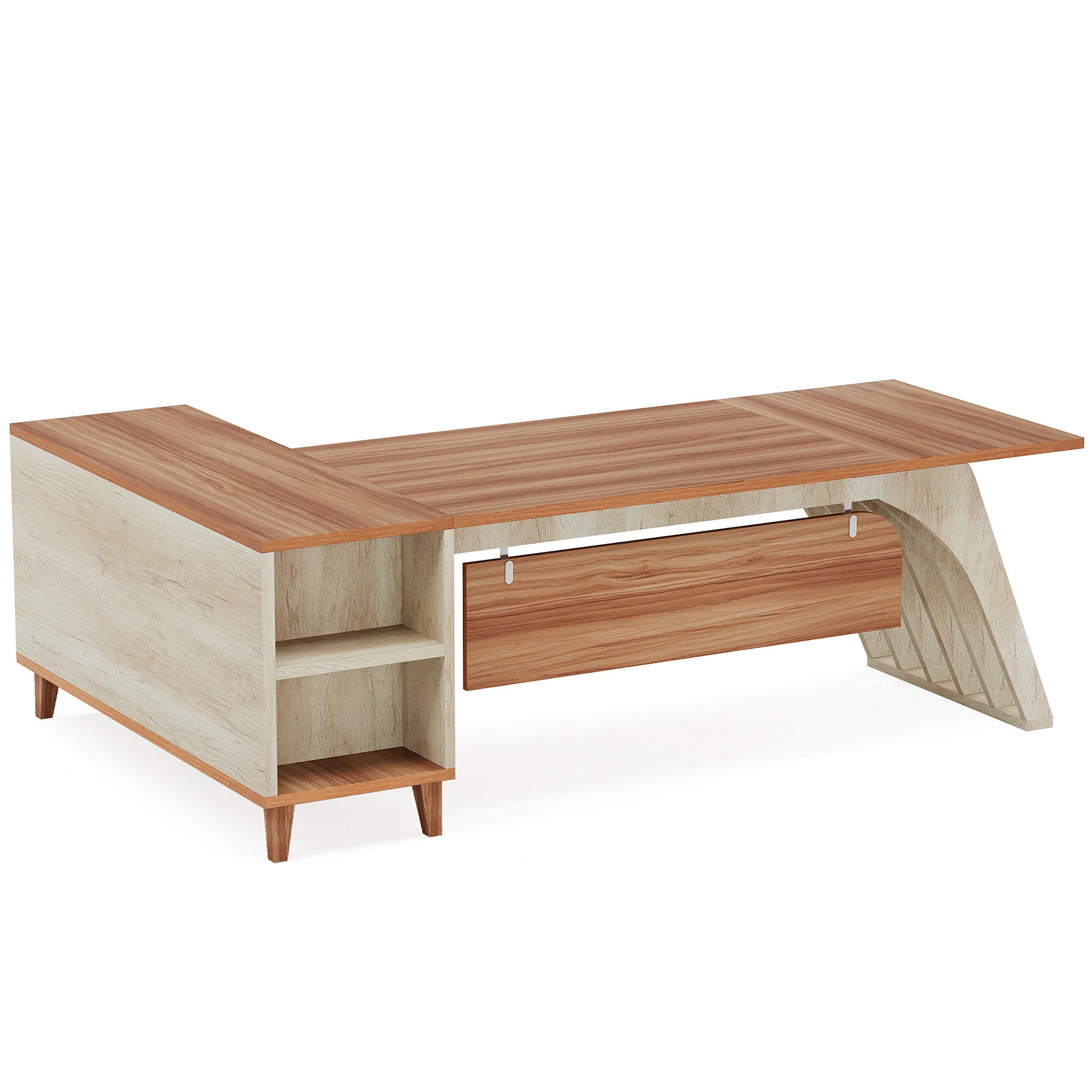 78.7" L-Shaped Executive Desk, Computer Desk Office Desk with File Cabinet - Image 7