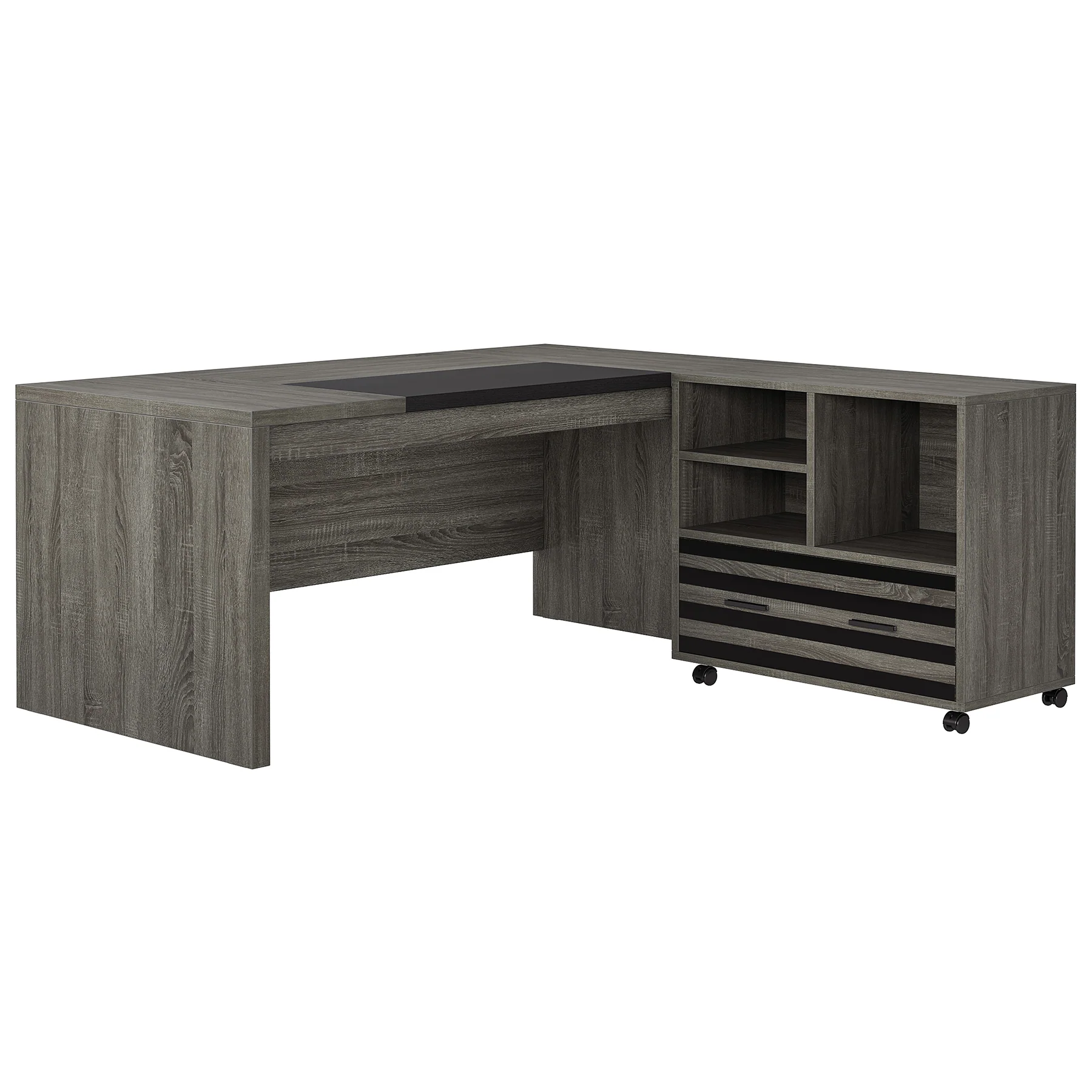 66.2" L-Shaped Executive Desk, Computer Desk with Mobile File Cabinet - Image 11