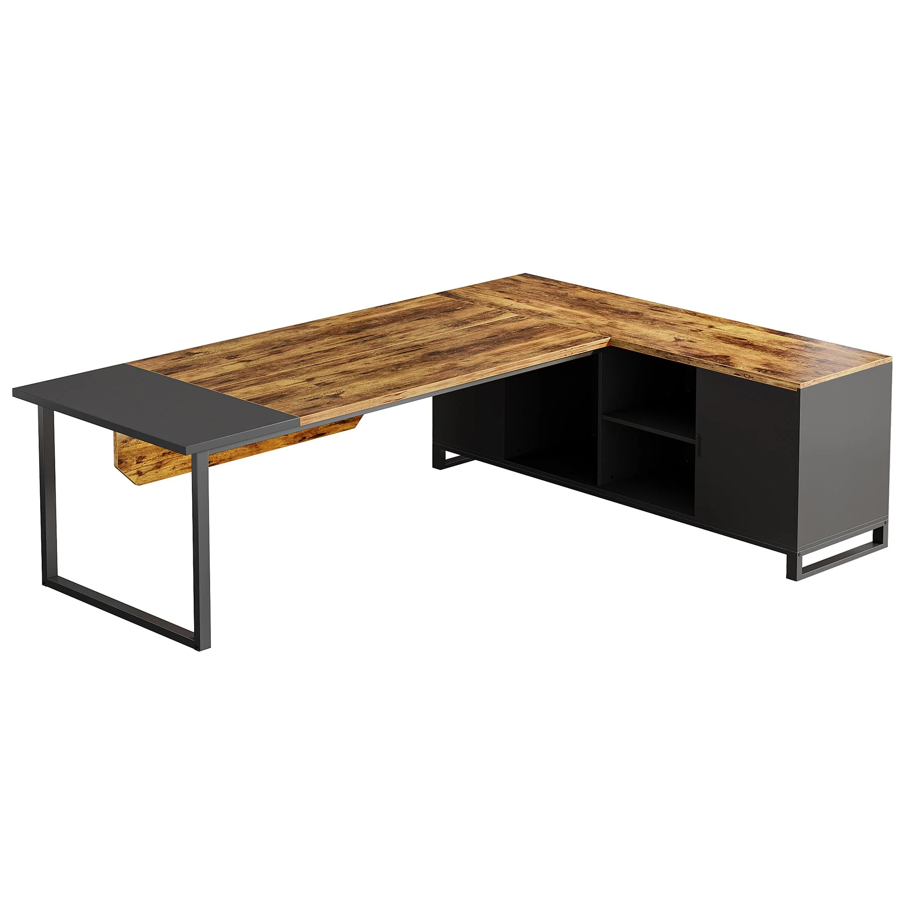 Large L-Shaped Desk, 70.87" Executive Desk with 55" File Cabinet - Image 11