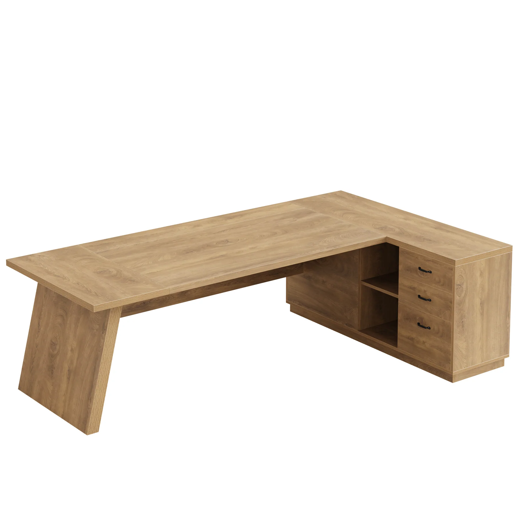 L-Shaped Executive Desk, 78" Office Desk with Drawers and Lateral File Cabinet - Image 15