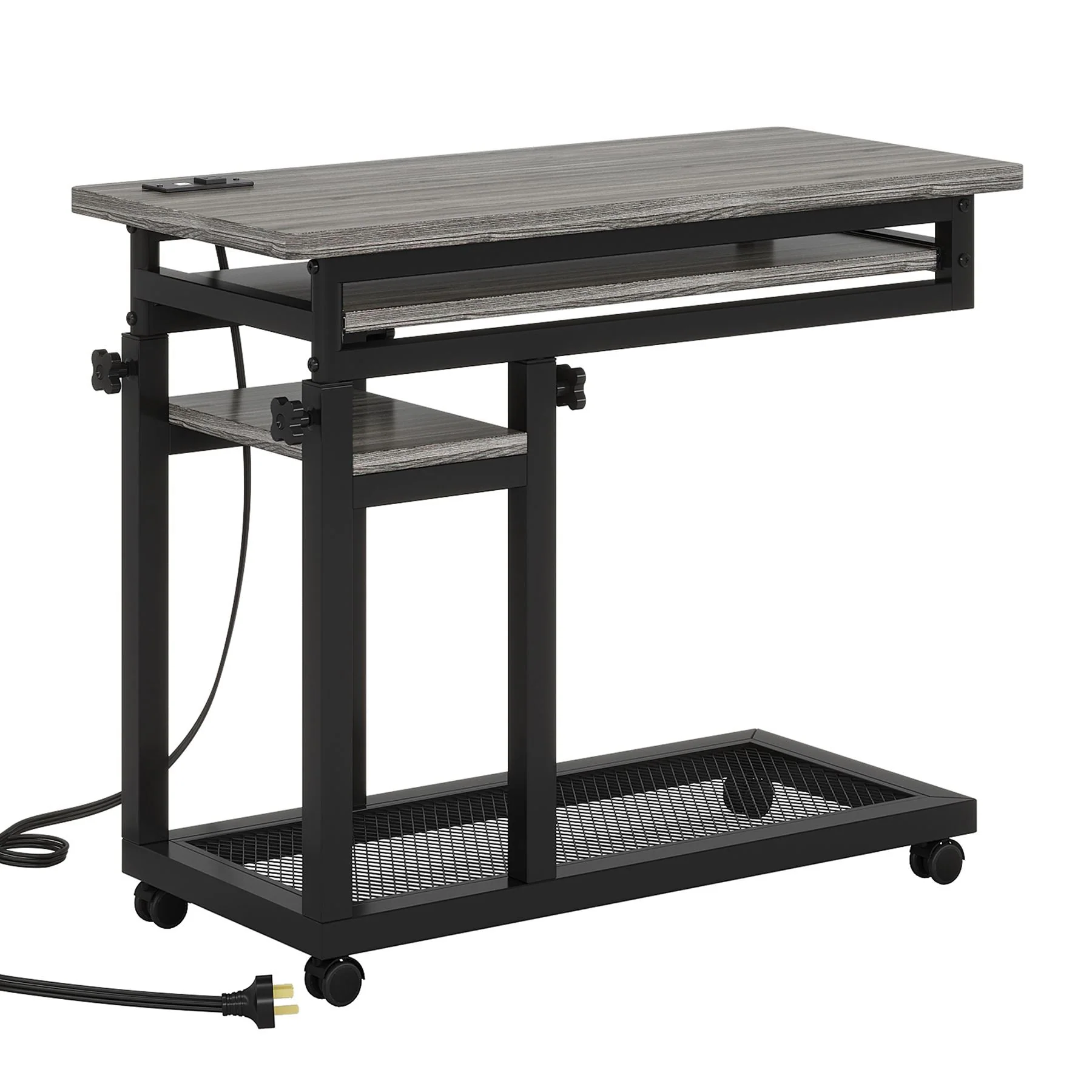 Mobile C Table, Portable Desk Side Table with Power Outlet - Image 12